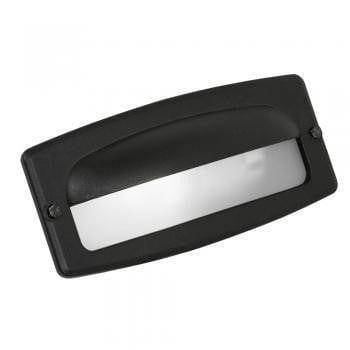 Oaks Outdoor Black Finish Half Cover Recessed Brick Light 071 BK by Oaks Lighting