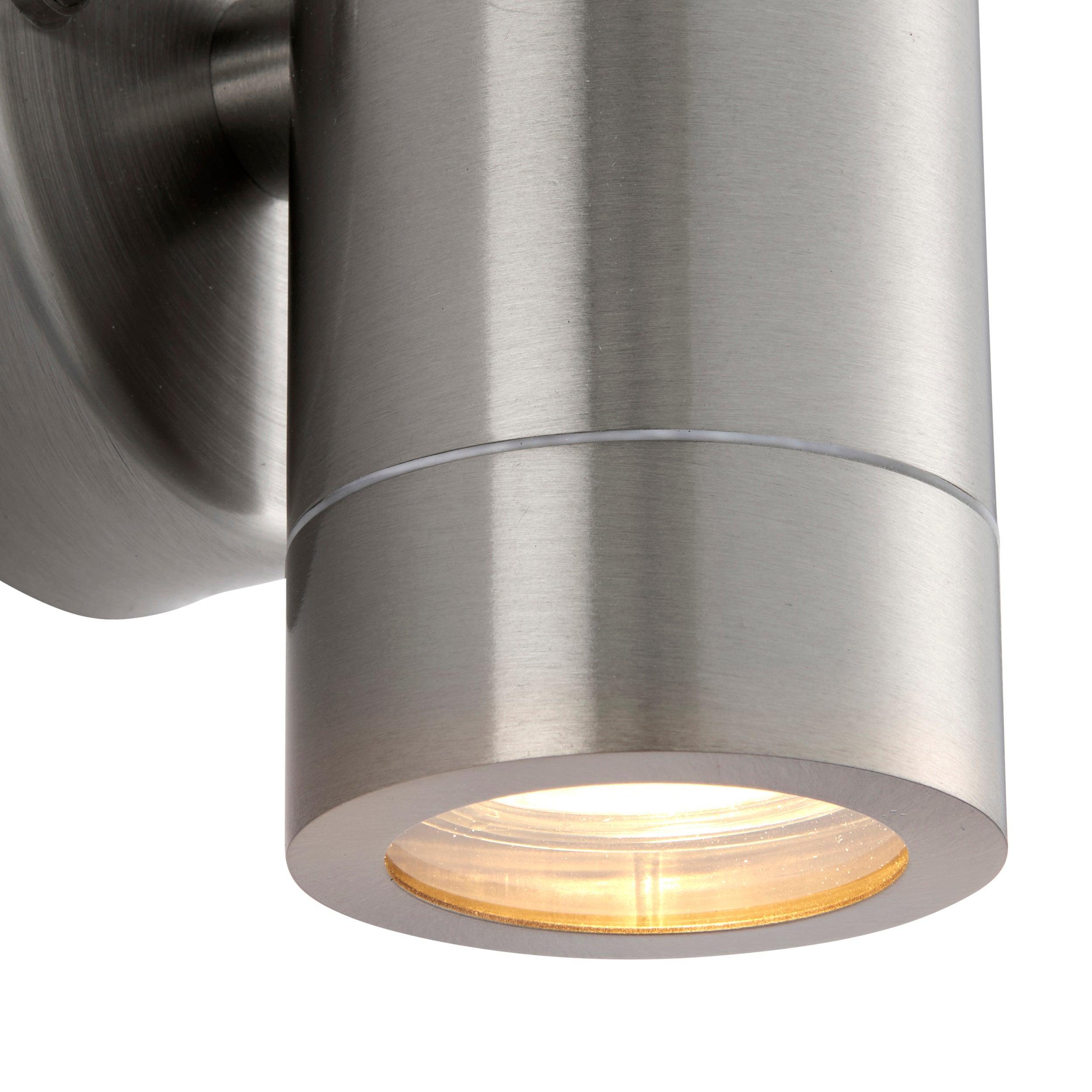 palin silver marine grade outdoor down wall light ip65 7w by saxby lighting, close up image 192