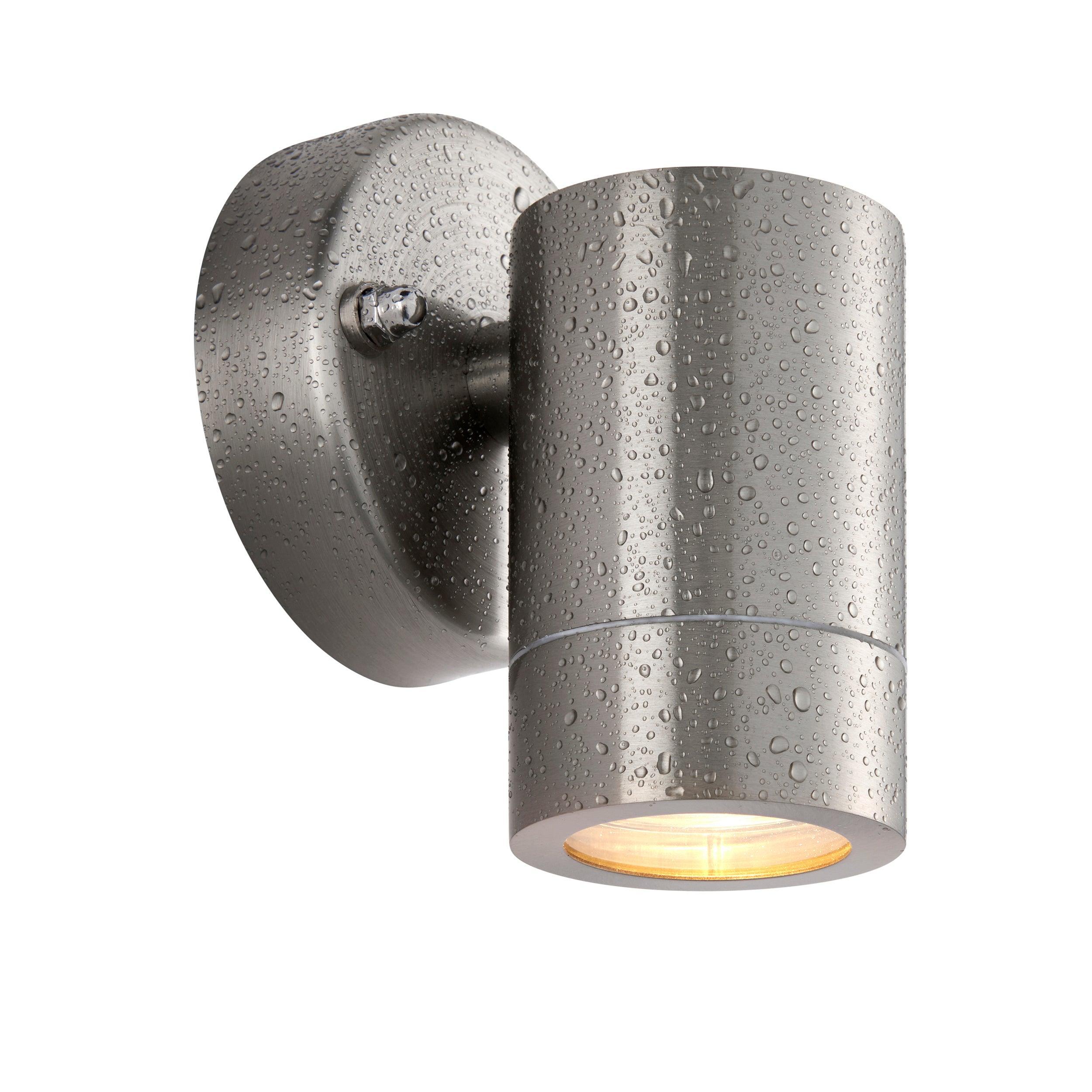 palin silver marine grade outdoor down wall light ip65 7w by saxby lighting, close up image 123