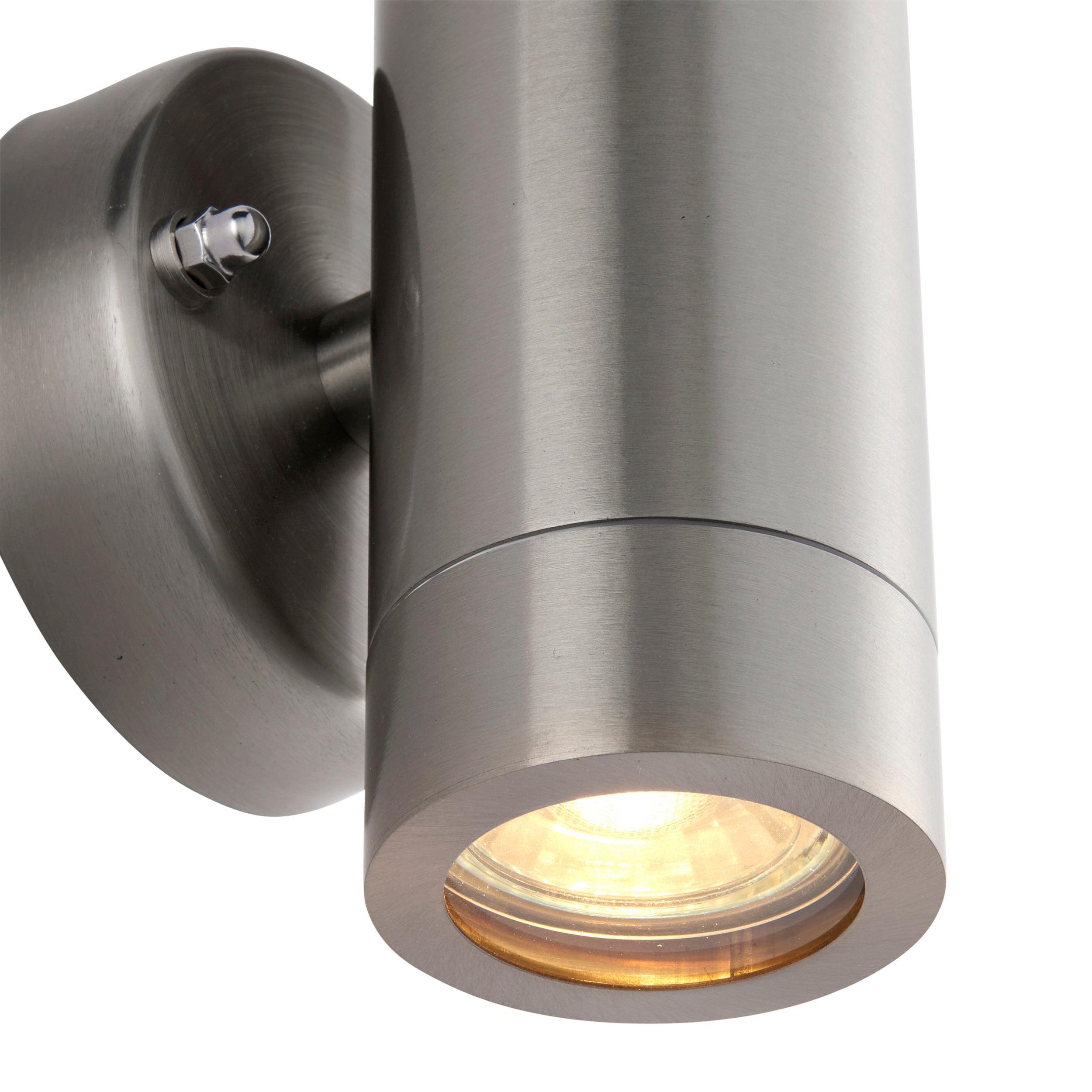 palin 2 light marine grade outdoor up down wall light ip65 7w by saxby lighting, close up image 161