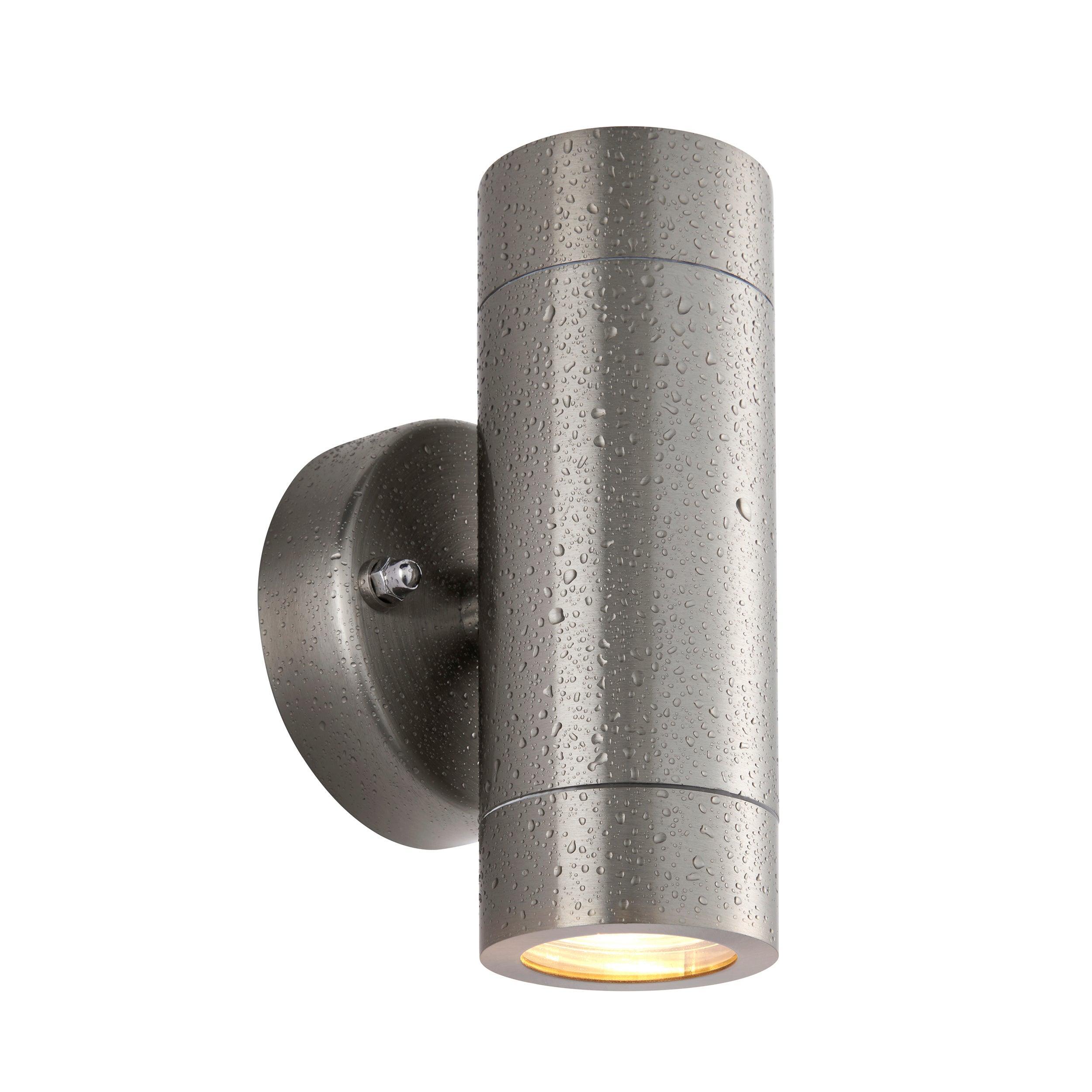 palin 2 light marine grade outdoor up down wall light ip65 7w by saxby lighting, close up image 72