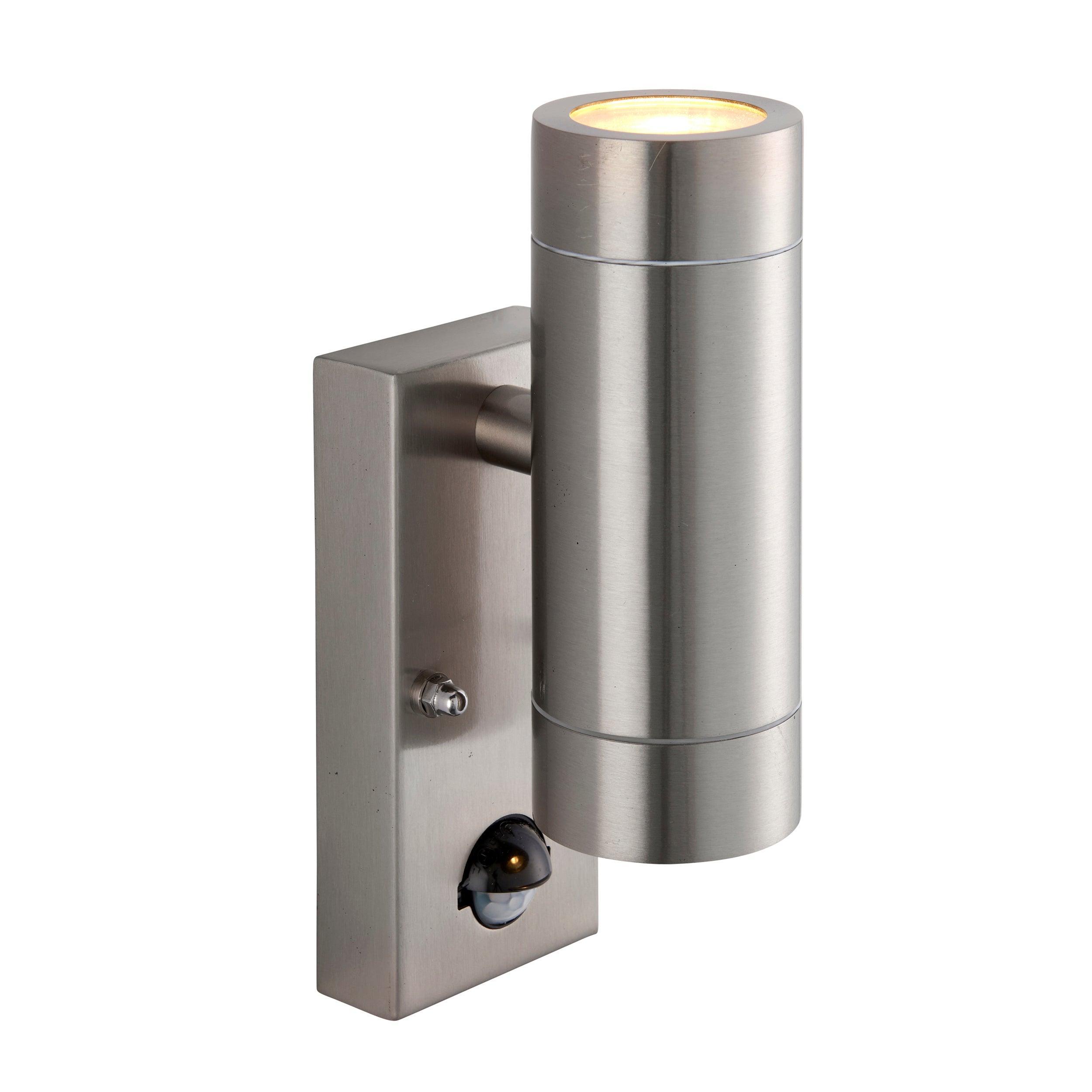 palin pir sensor 2 light marine grade outdoor wall light ip65 7w by saxby lighting, close up image 199