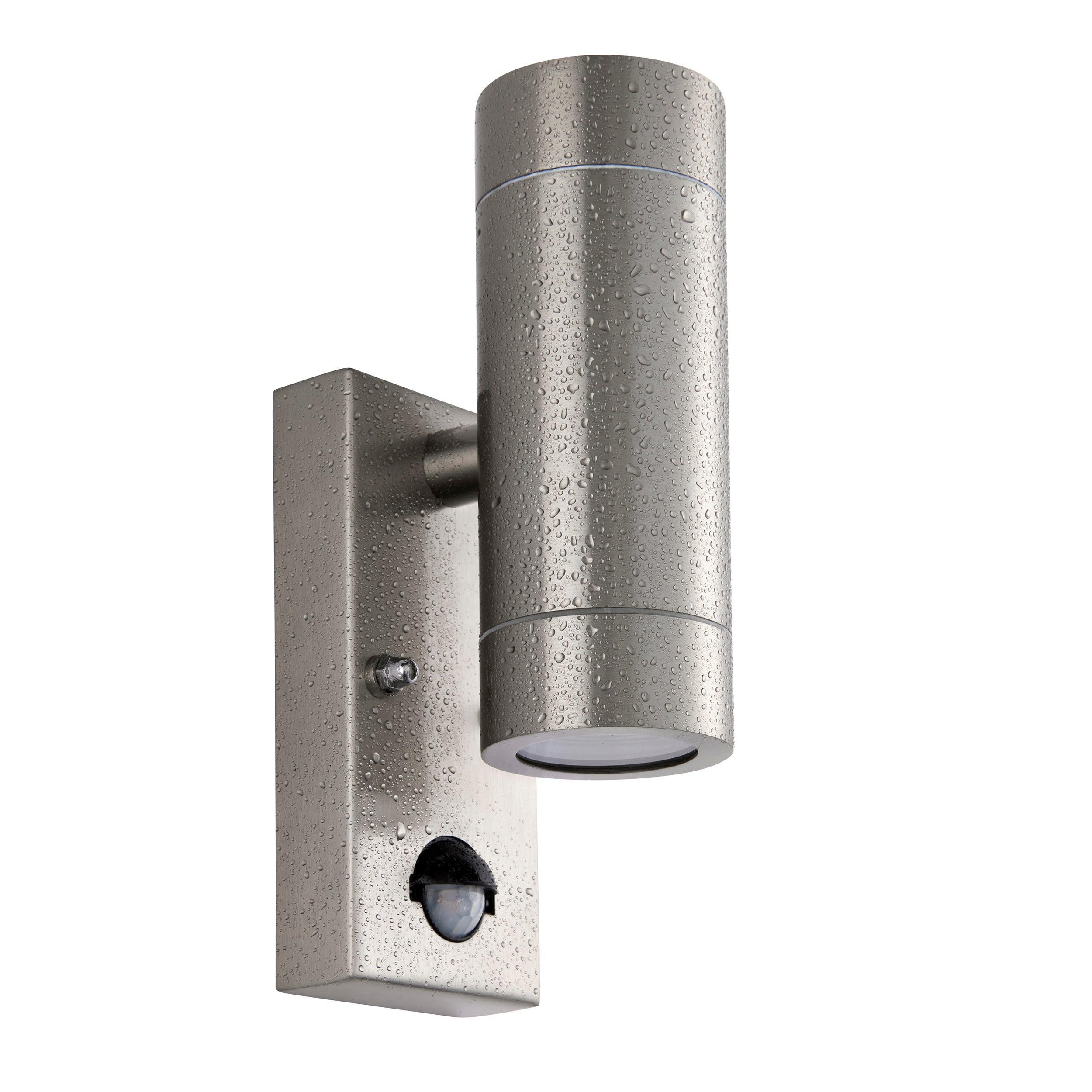 palin pir sensor 2 light marine grade outdoor wall light ip65 7w by saxby lighting, LED close up image 12