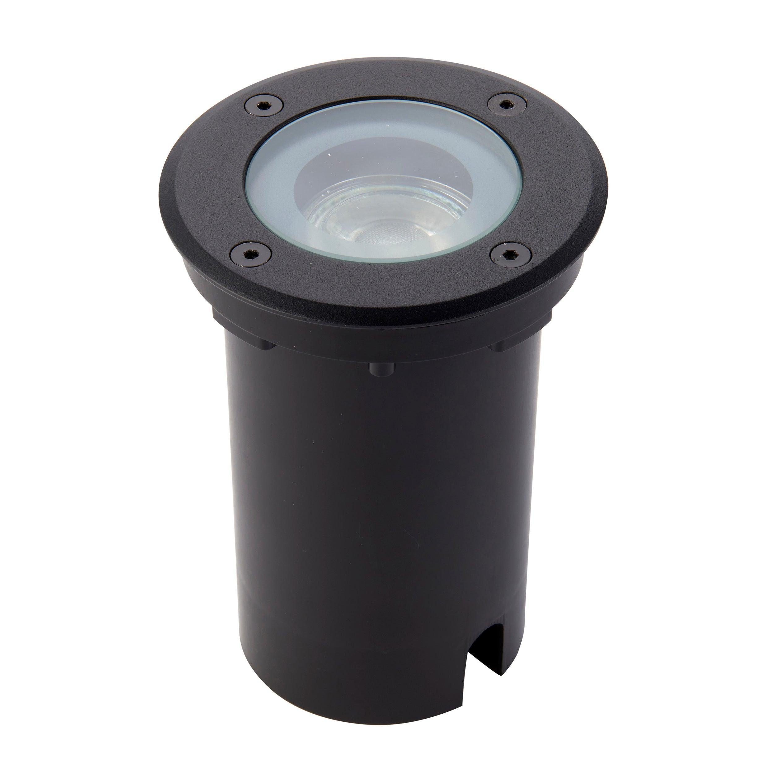 pillar round black led decking light ip65 50wby Saxby Lighting, close up image
