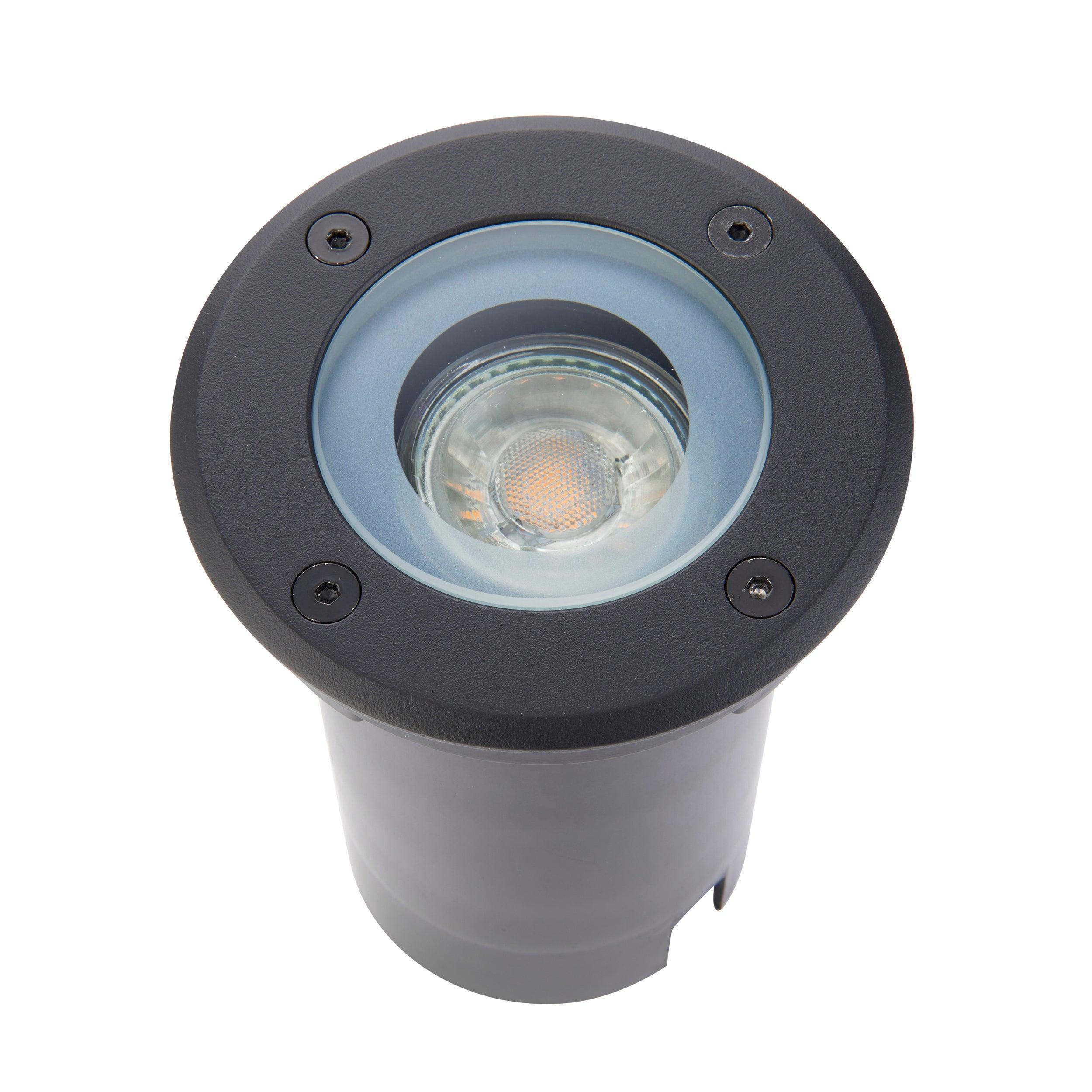 pillar round black led decking light ip65 50w by saxby lighting, close up image 203