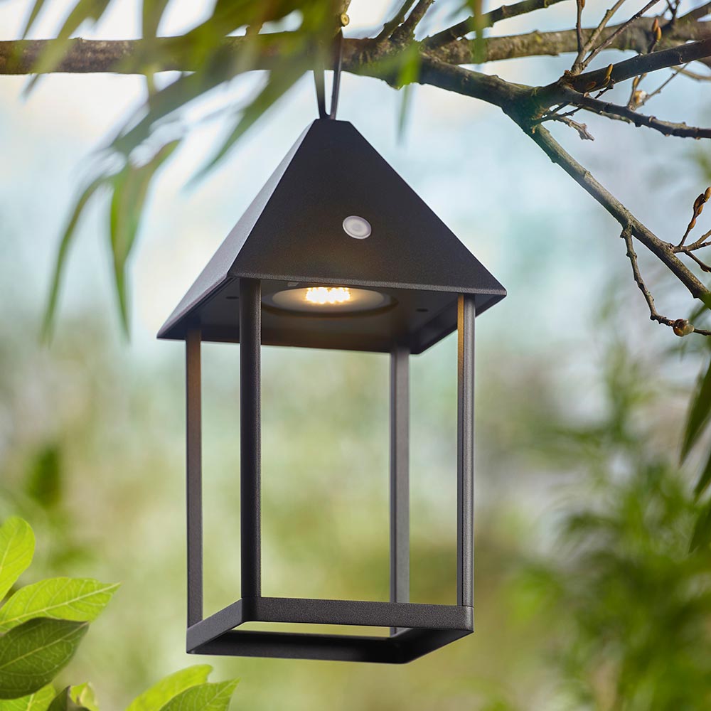 Hoot Battery Powered Black Outdoor Medium Table Lamp by Endon Lighting — suits living rooms, bedrooms & offices