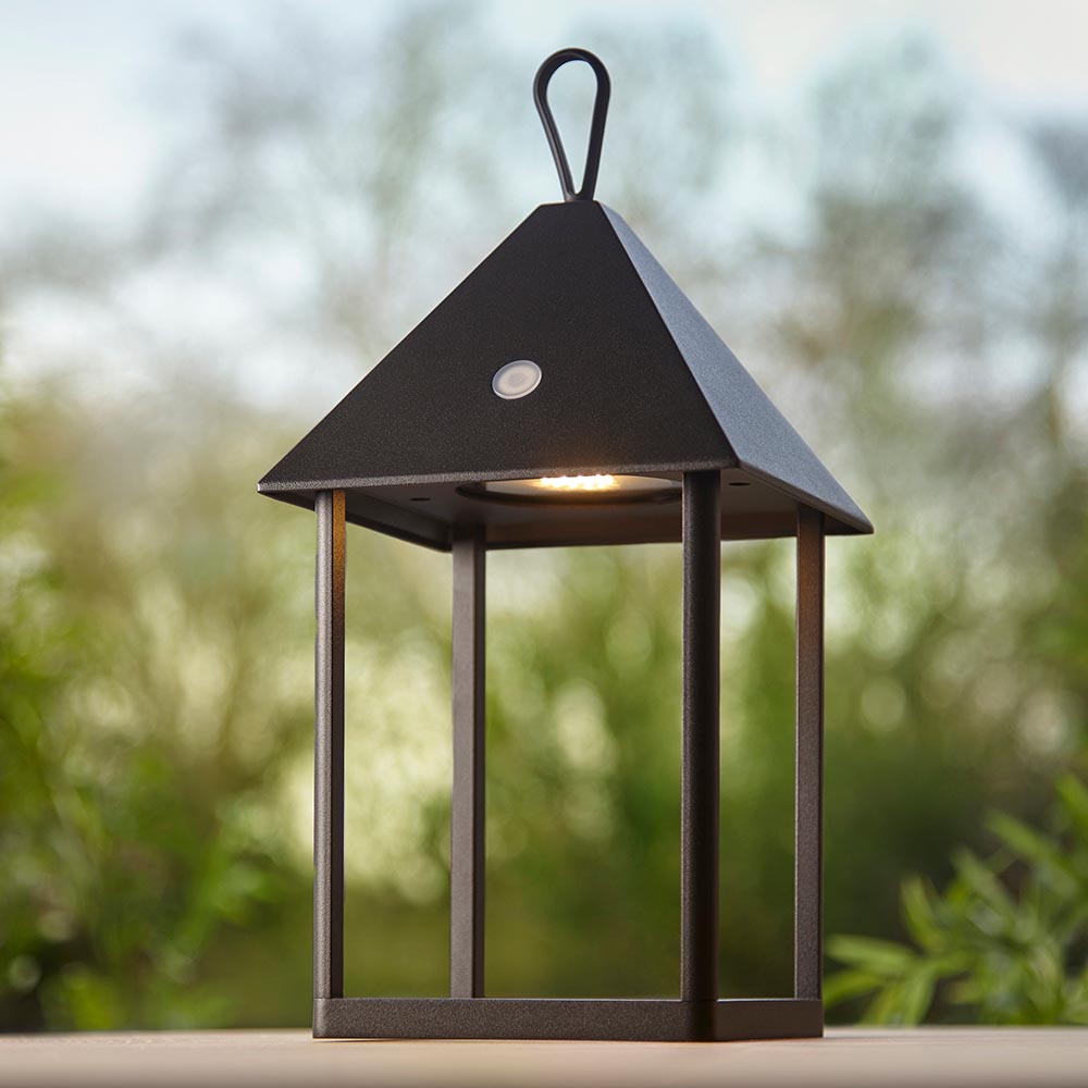 Hoot Battery Powered Black Outdoor Medium Table Lamp