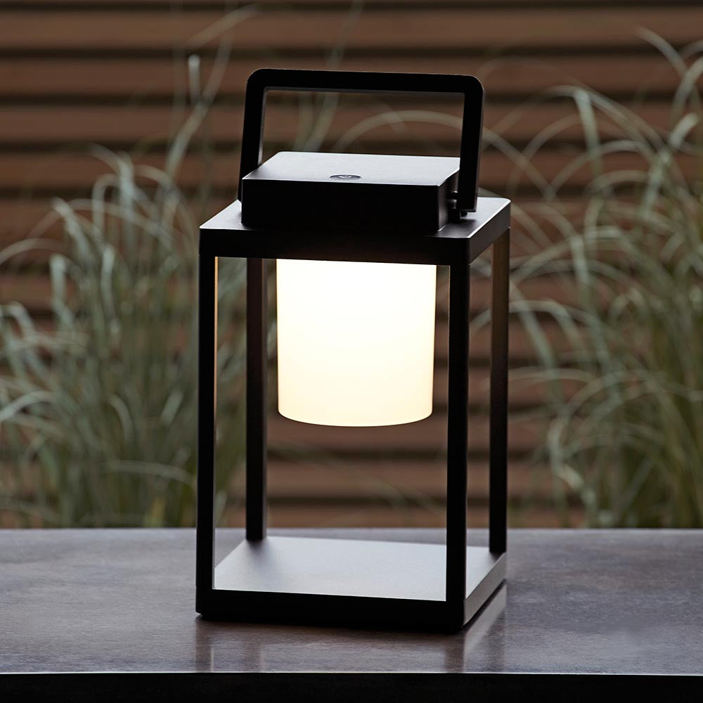 Voyage Rechargeable Black Outdoor Table Lamp - IP44