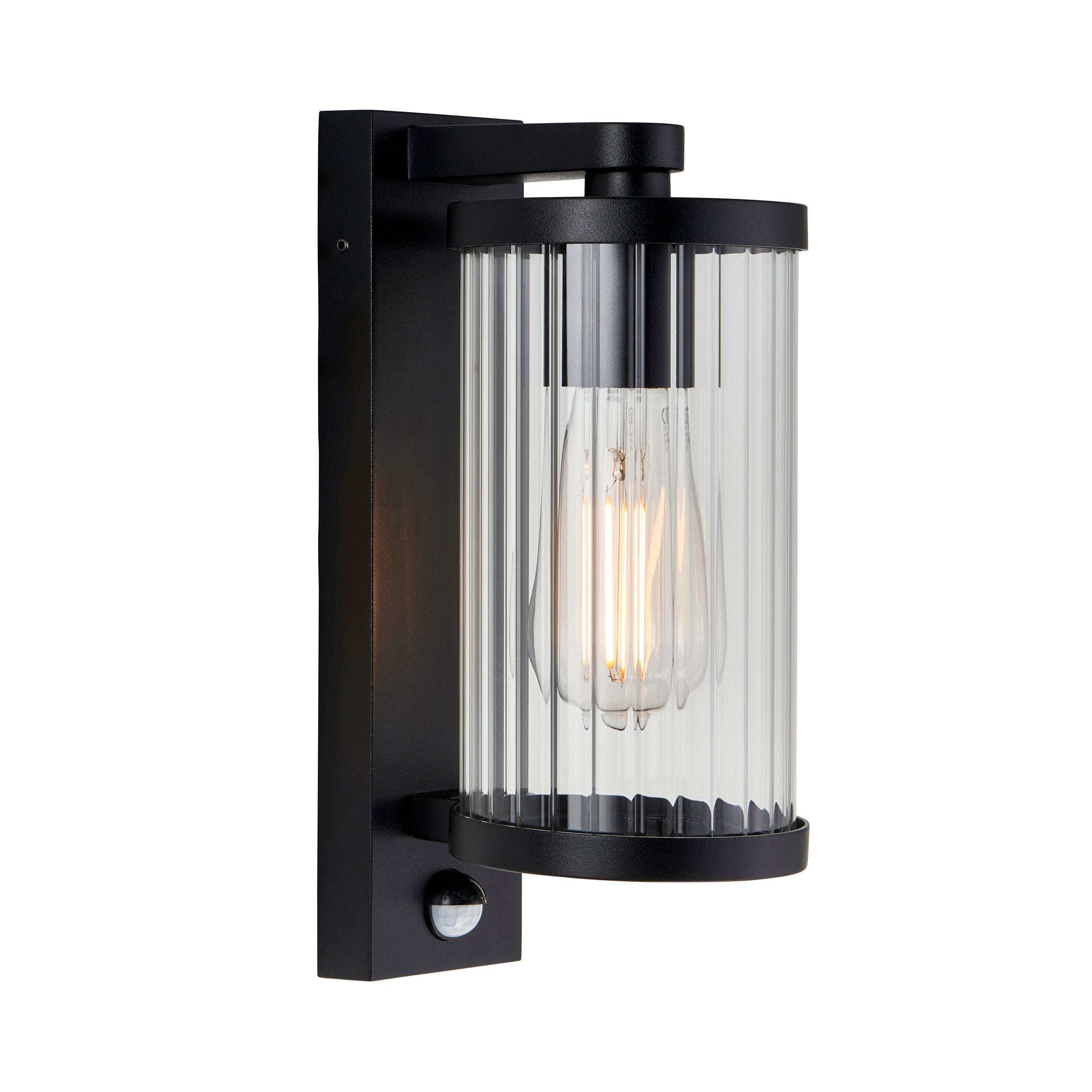 Newcombe Black PIR Outdoor Black Wall Light 120537 by Endon Lighting