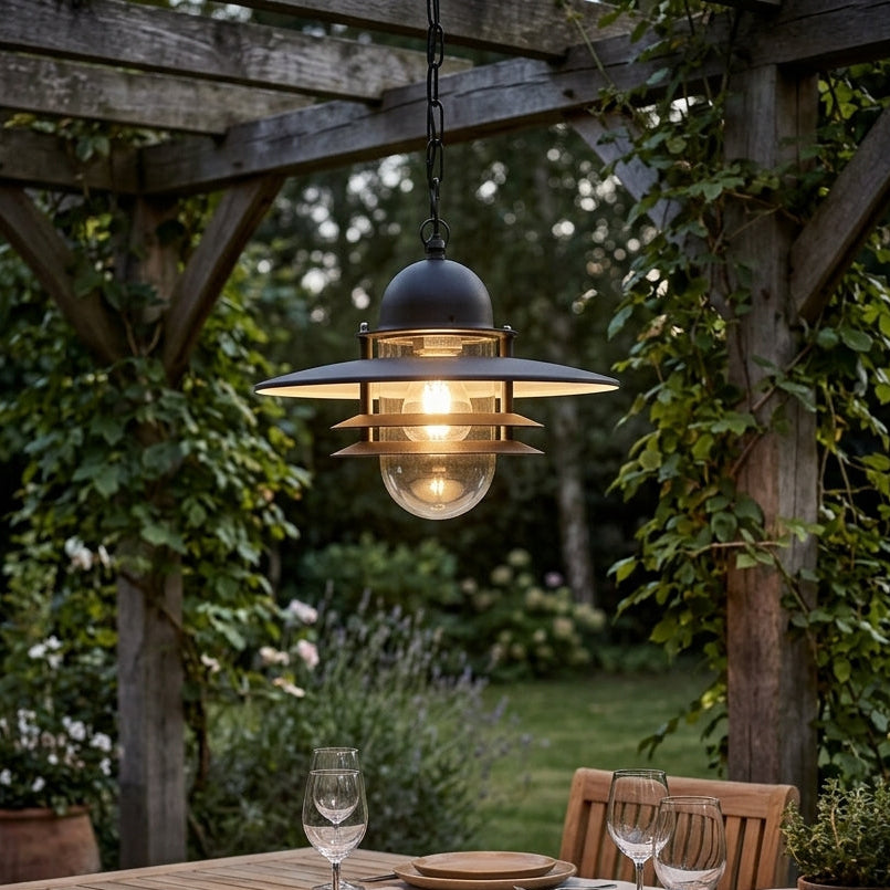 Elstead Oslo Black Outdoor Pendant Lantern OS8 BLACK C