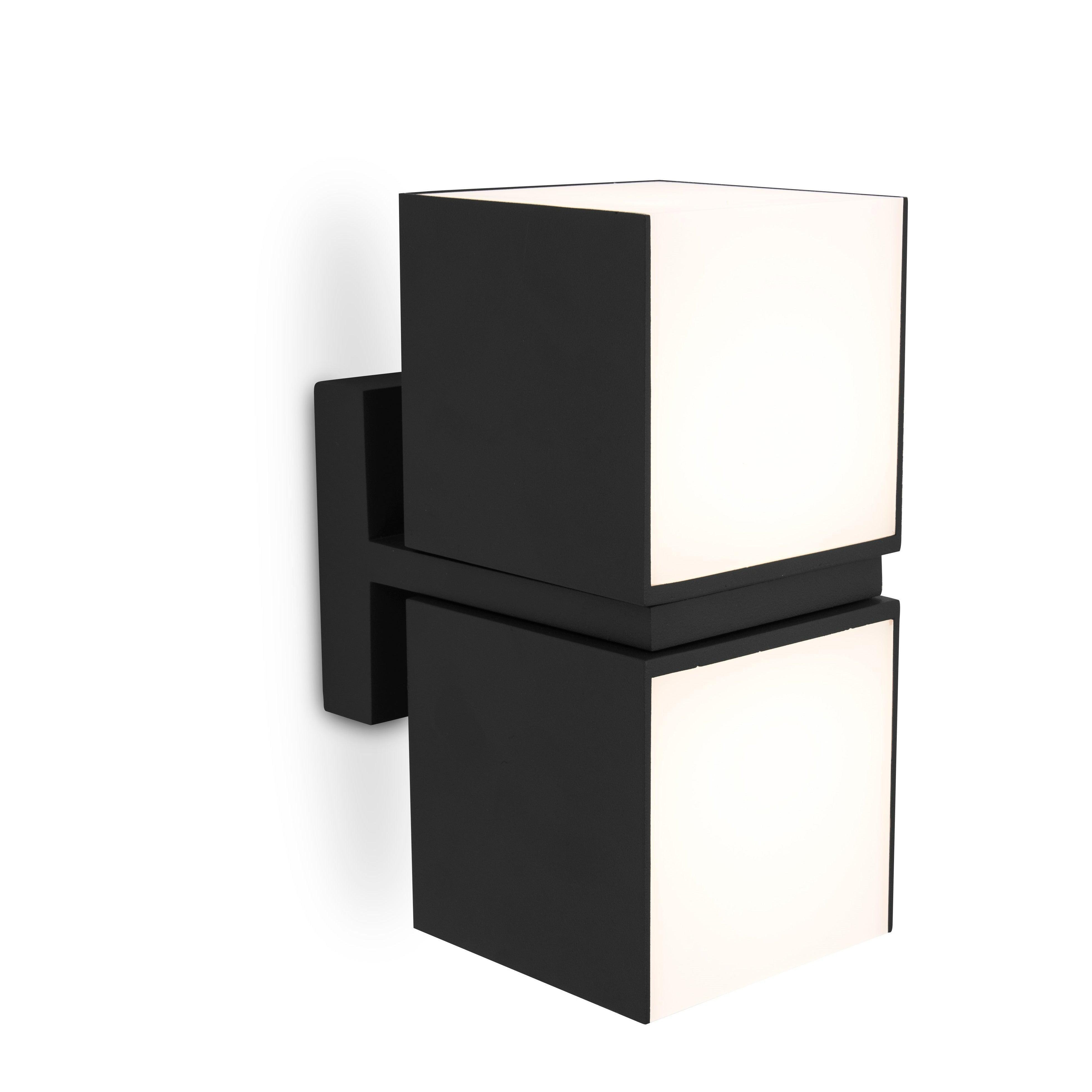 Lutec Cuba Adjustable Outdoor LED Wall Light In Matt Black-clearance