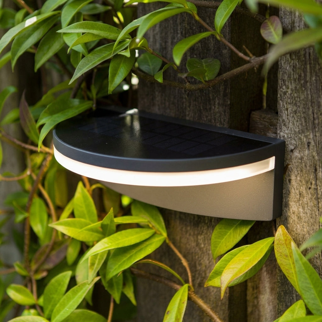Lutec Vyzor PIR Outdoor LED Solar Wall Light - Dark Grey