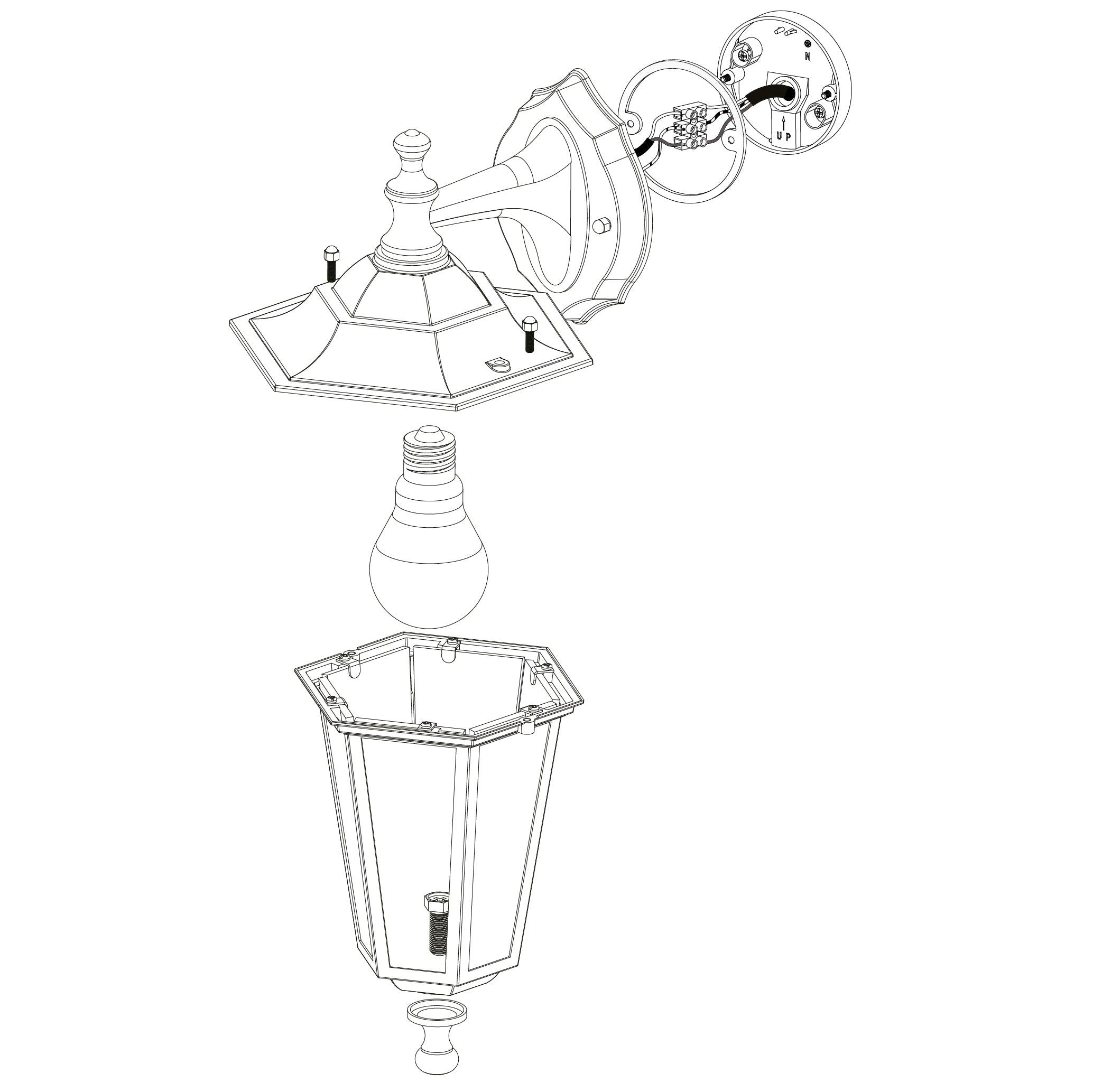 Eglo Laterna 5 White Hanging Lantern Outdoor Wall Light - IP44-clearance