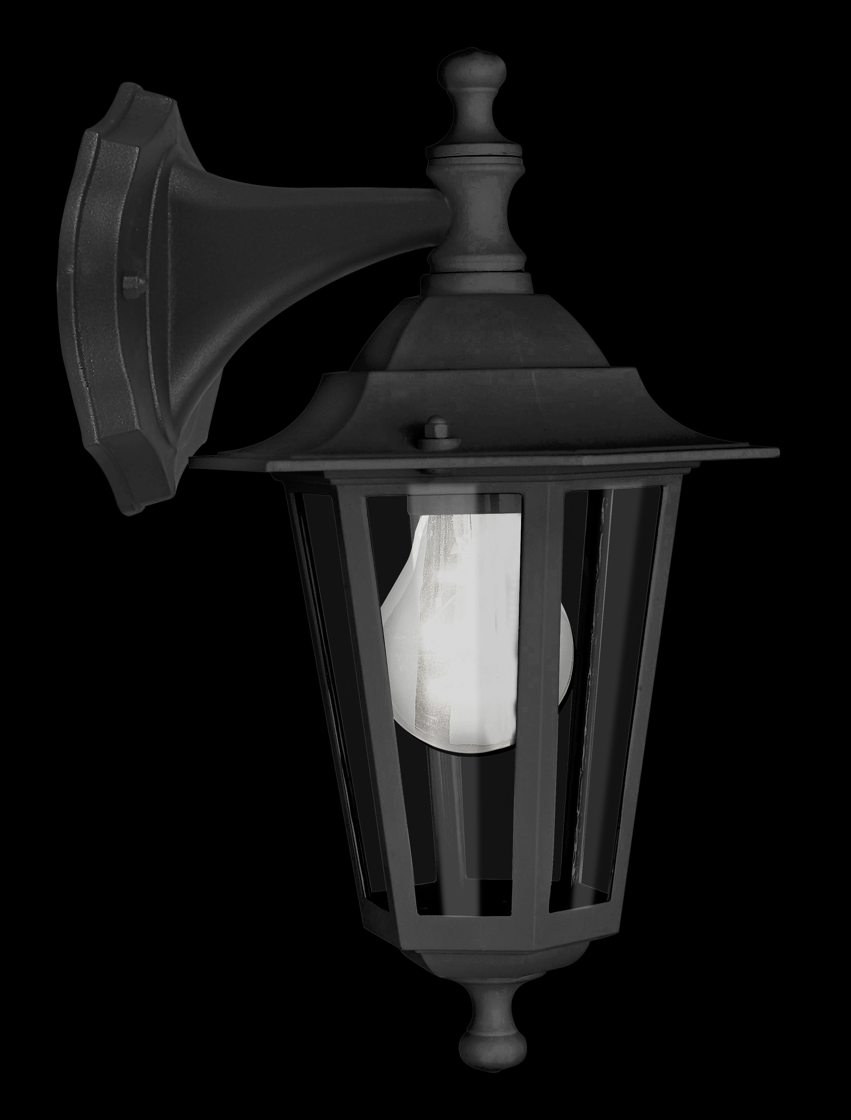 eglo laterna 4 black hanging lantern outdoor wall light ip44 living room close up