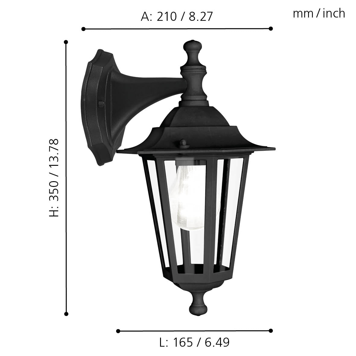 eglo laterna 4 black hanging lantern outdoor wall light ip44 kitchen lighting