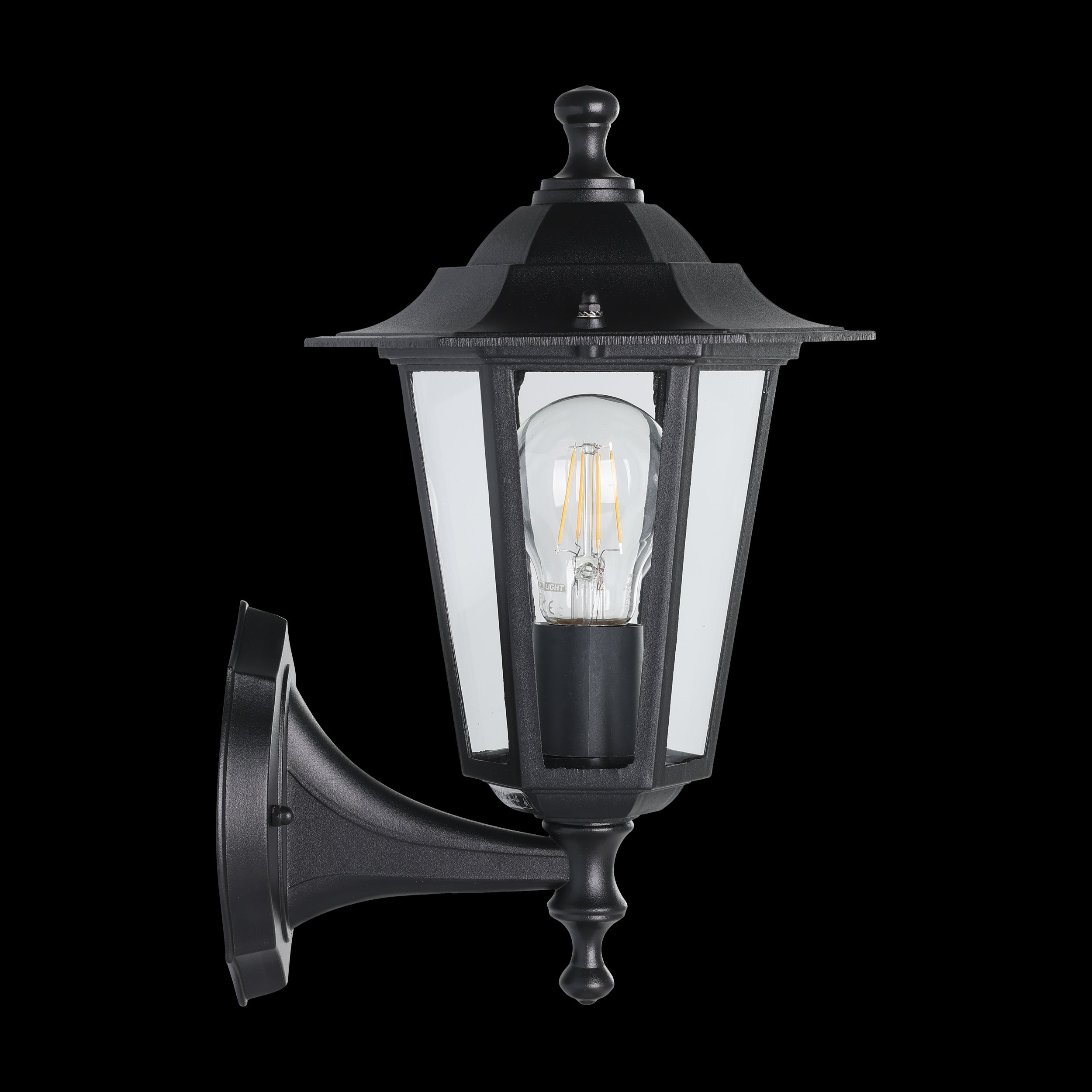 eglo laterna 4 black upright lantern outdoor wall light ip44 living room image