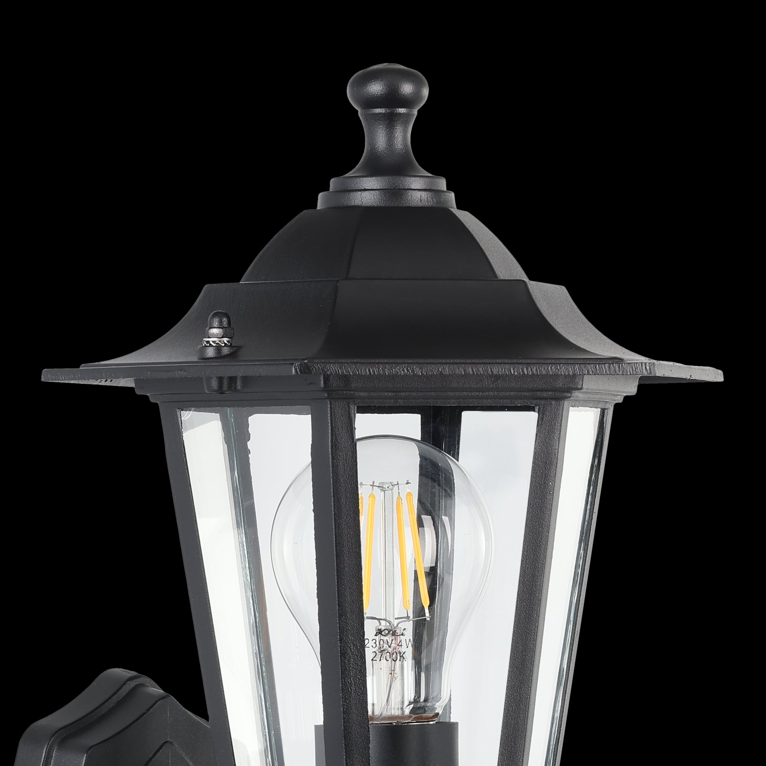 eglo laterna 4 black pir upright lantern outdoor wall light ip44 kitchen lighting