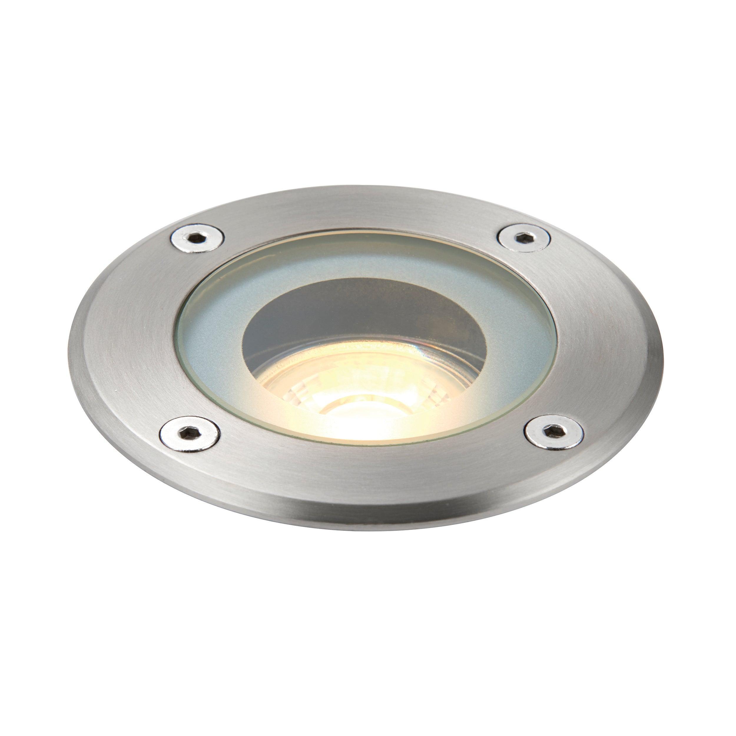 pillar round led stainless steel decking light ip65 50wby saxby lighting