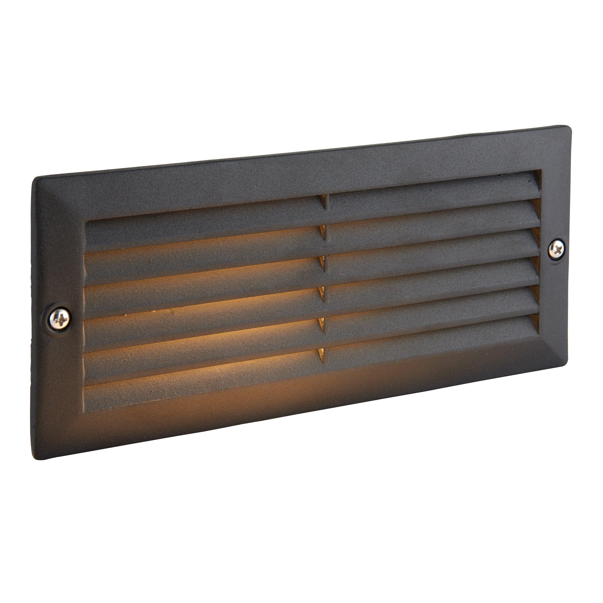 eco plain louvre black brick light ip44 40w by saxby lighting, close up image 228