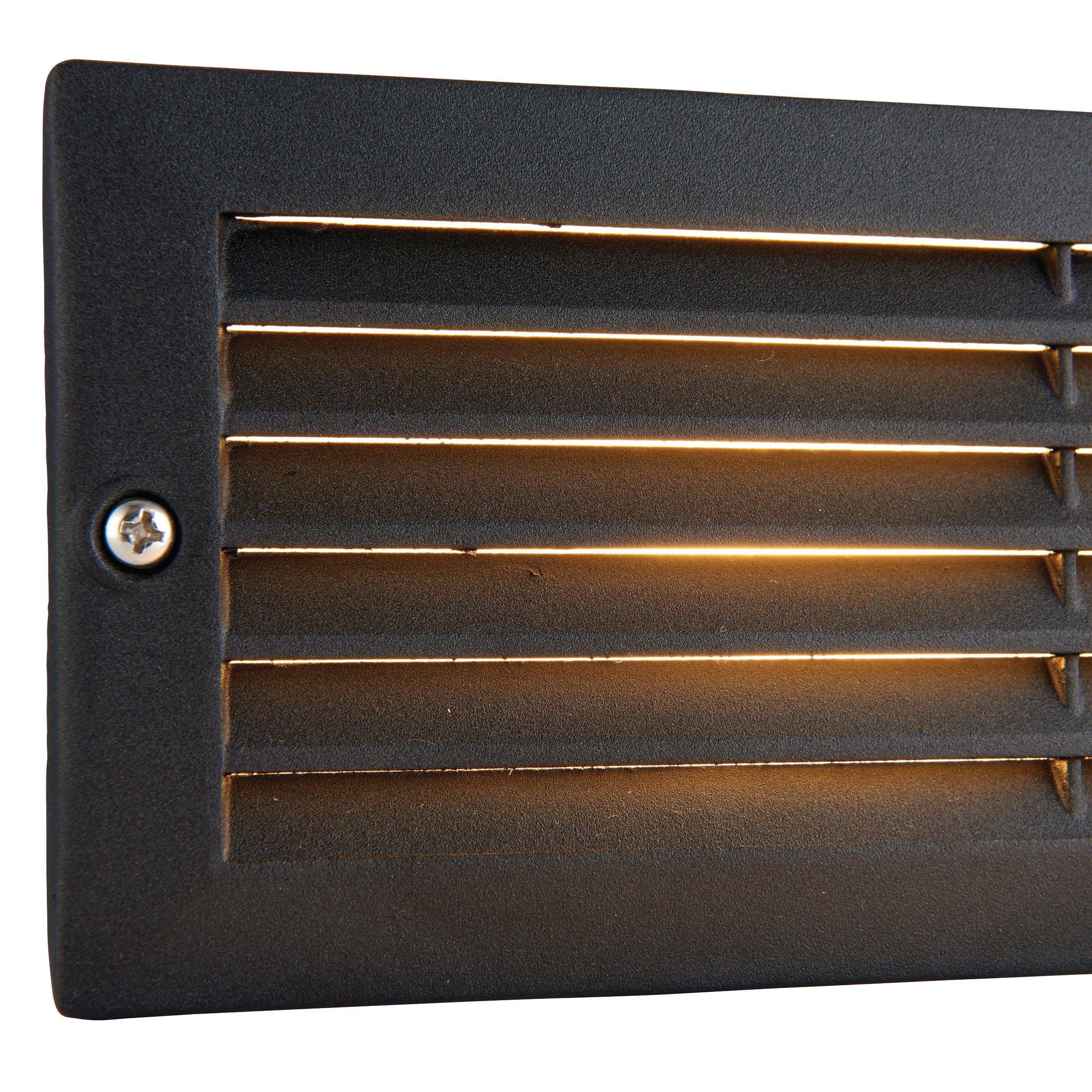 eco plain louvre black brick light ip44 40w by saxby lighting, close up image 163