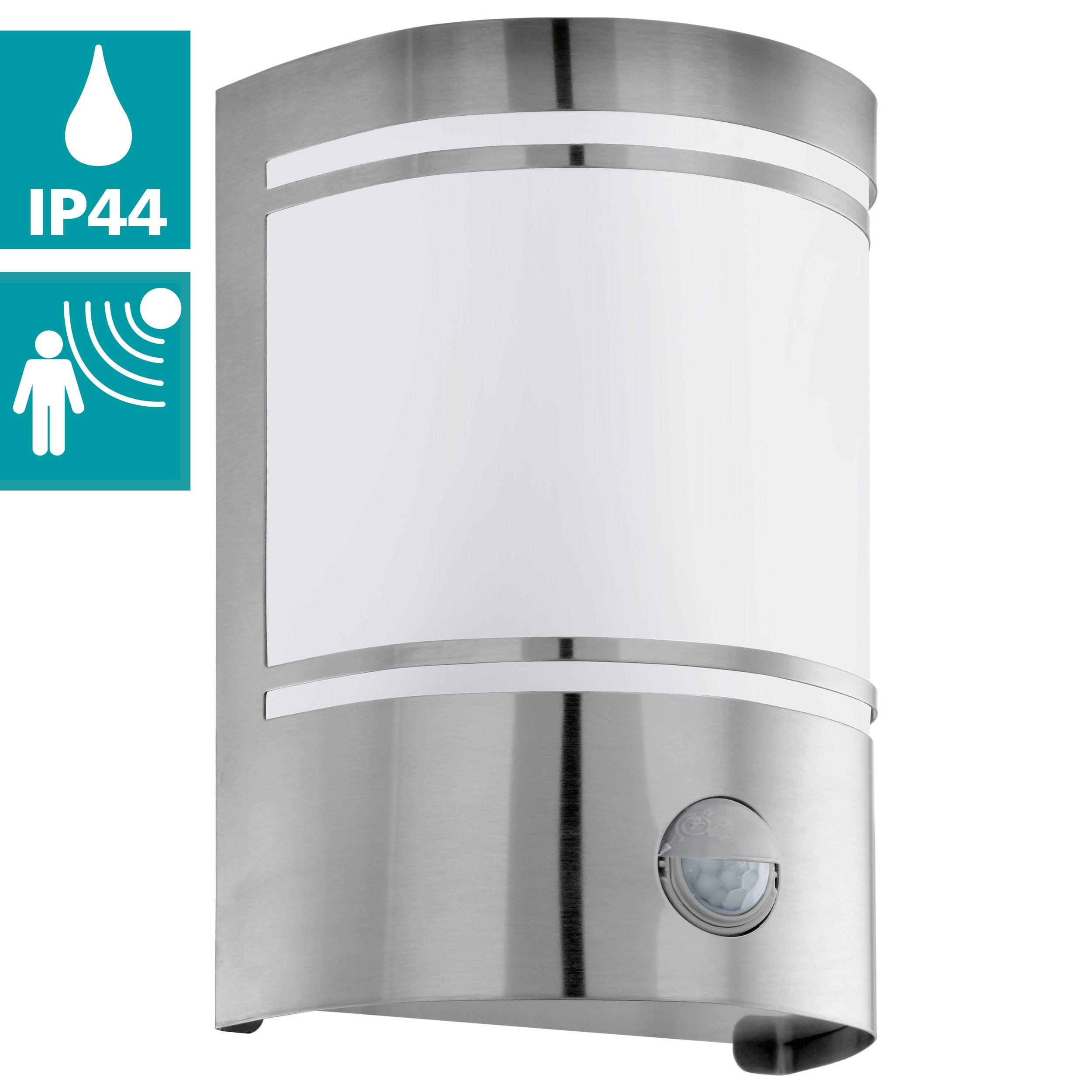 Eglo Cerno Stainless Steel Curved PIR Outdoor Wall Light-clearance