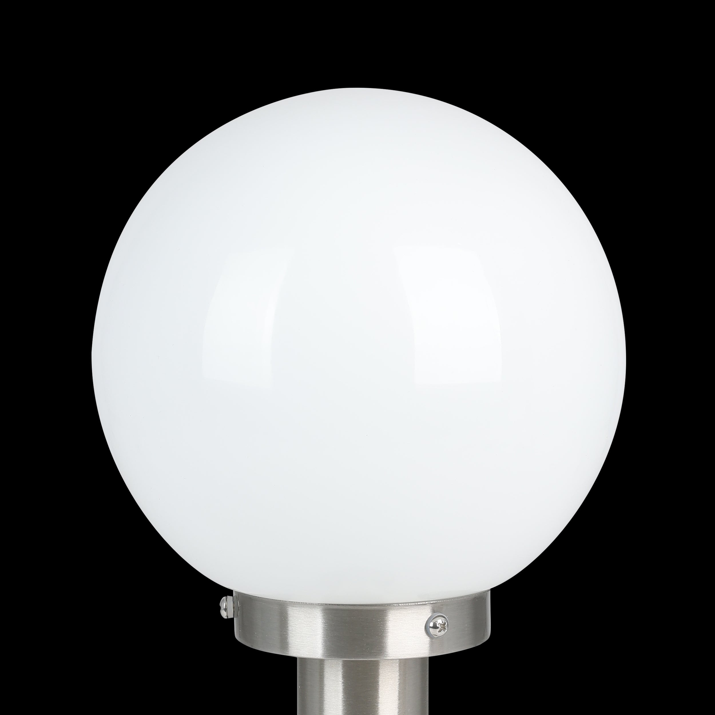 eglo nisia silver driveway pillar with white glass globe shade ip44 kitchen lighting