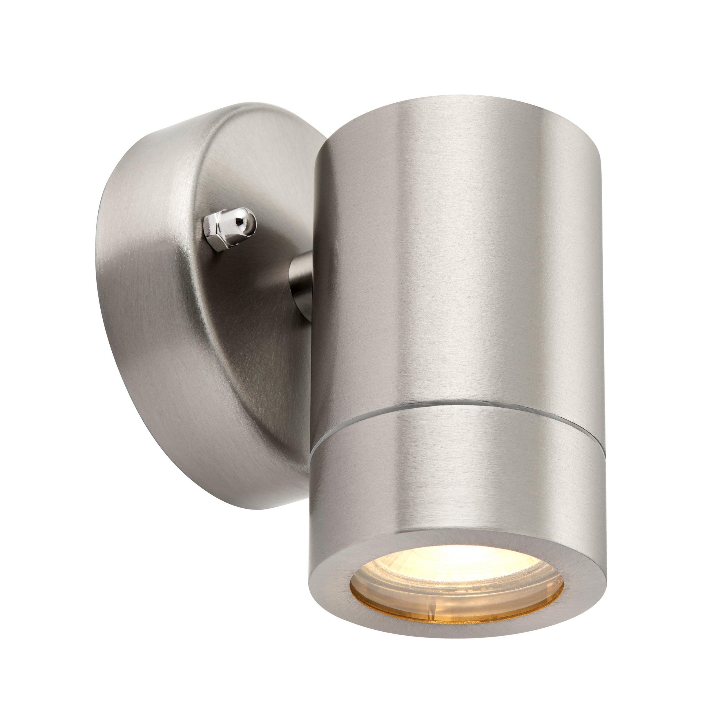 palin silver led outdoor down wall light ip44 7wby saxby lighting