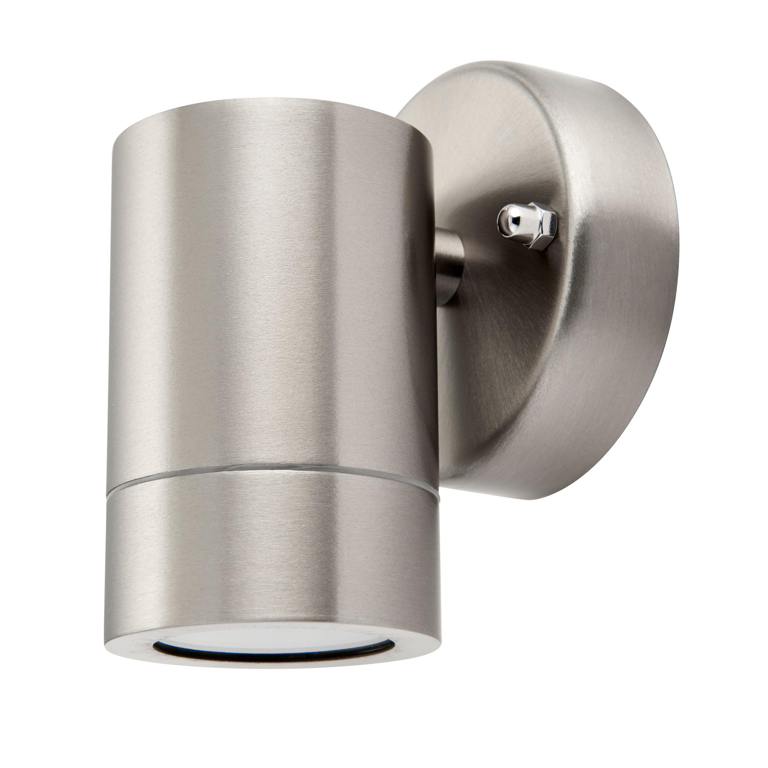 palin silver led outdoor down wall light ip44 7w by saxby lighting, close up image 184