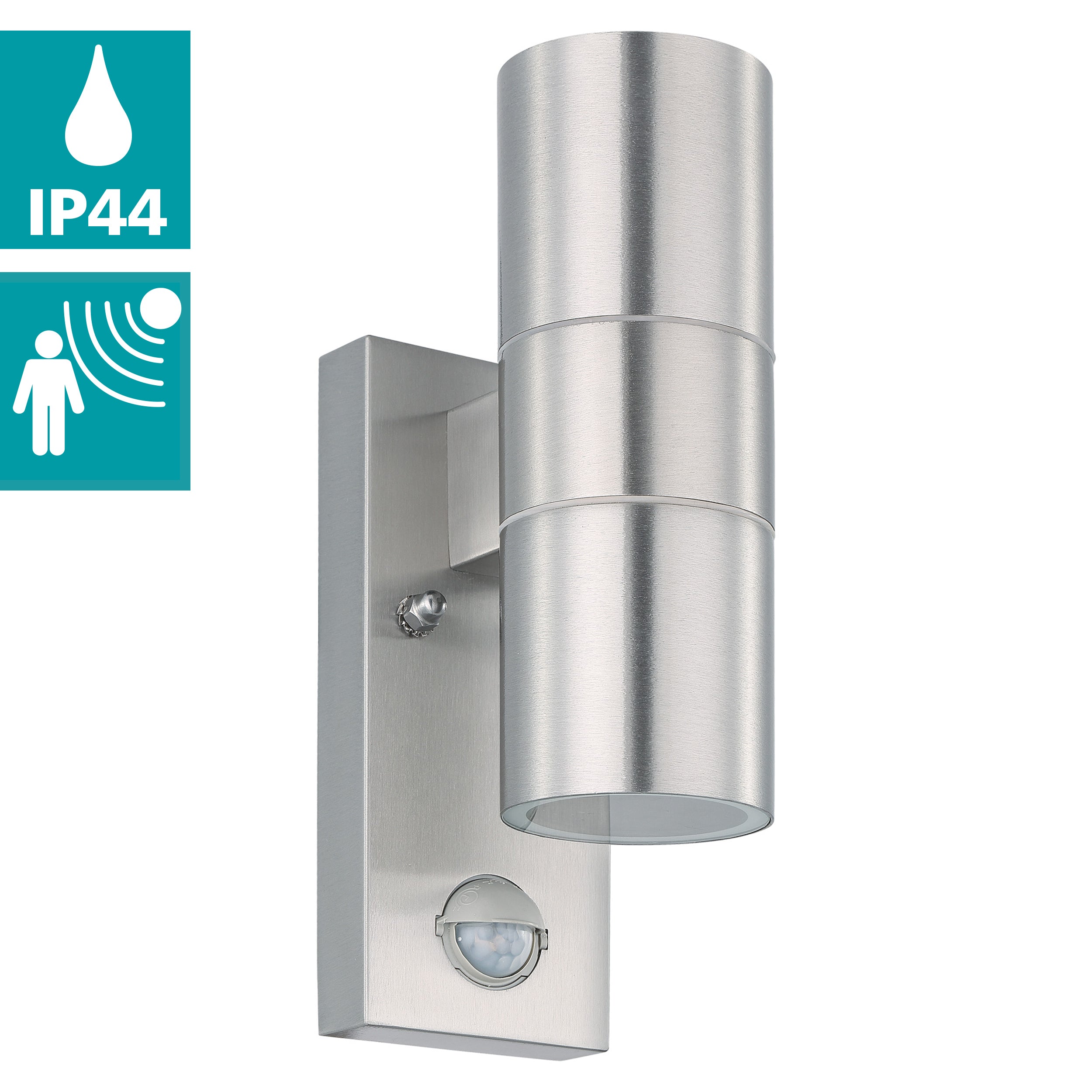 eglo riga 5 up down stainless steel pir outdoor wall light kitchen lighting