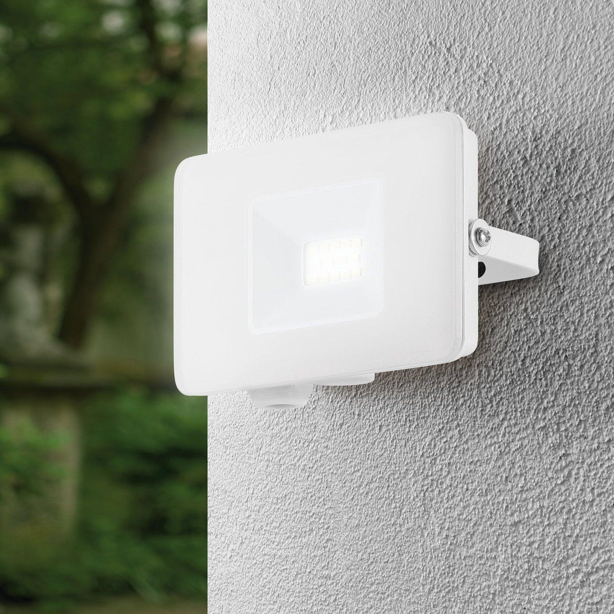 eglo faedo 3 white ip65 led outdoor flood light 10w