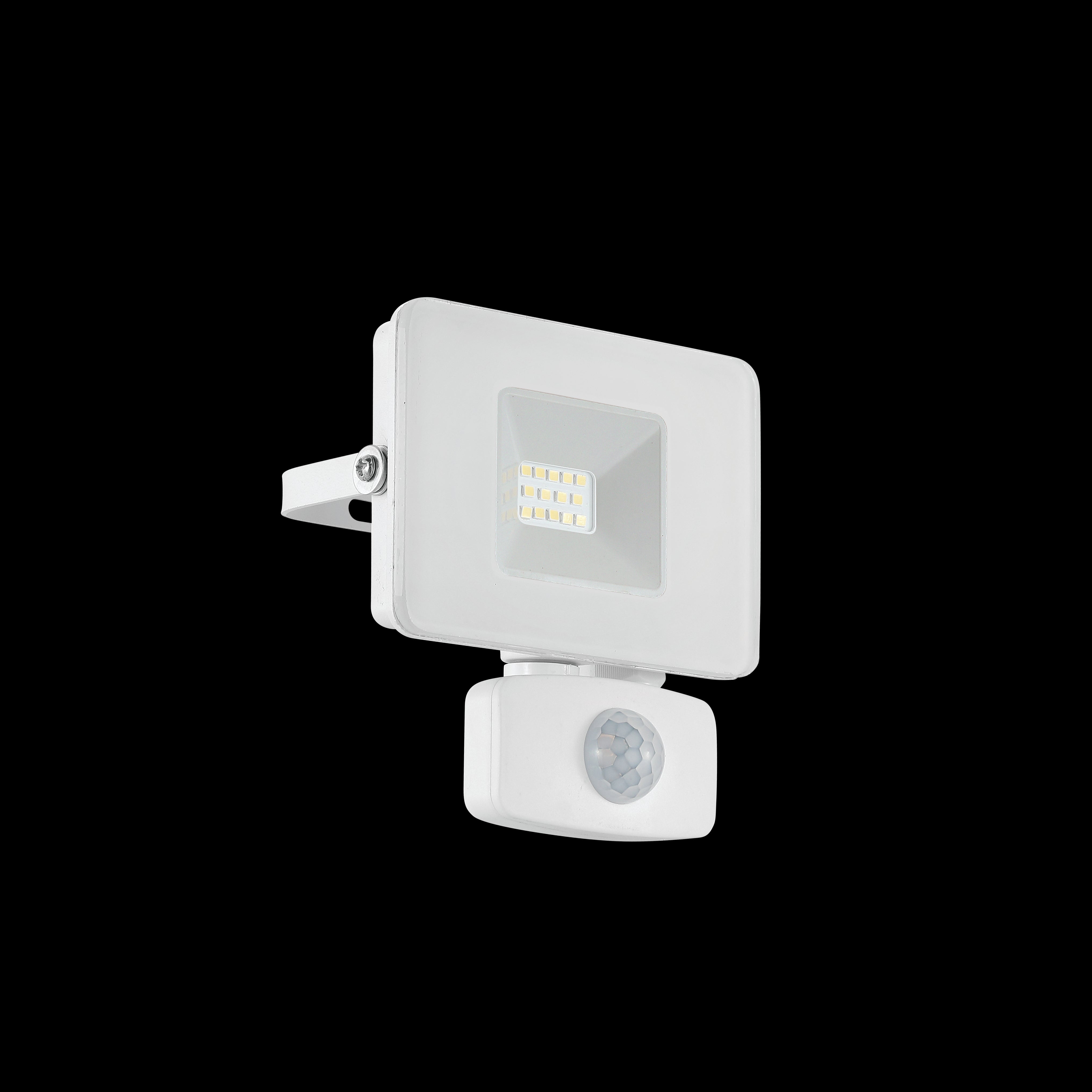 eglo faedo 3 ip44 white led pir outdoor flood light 10w living room image