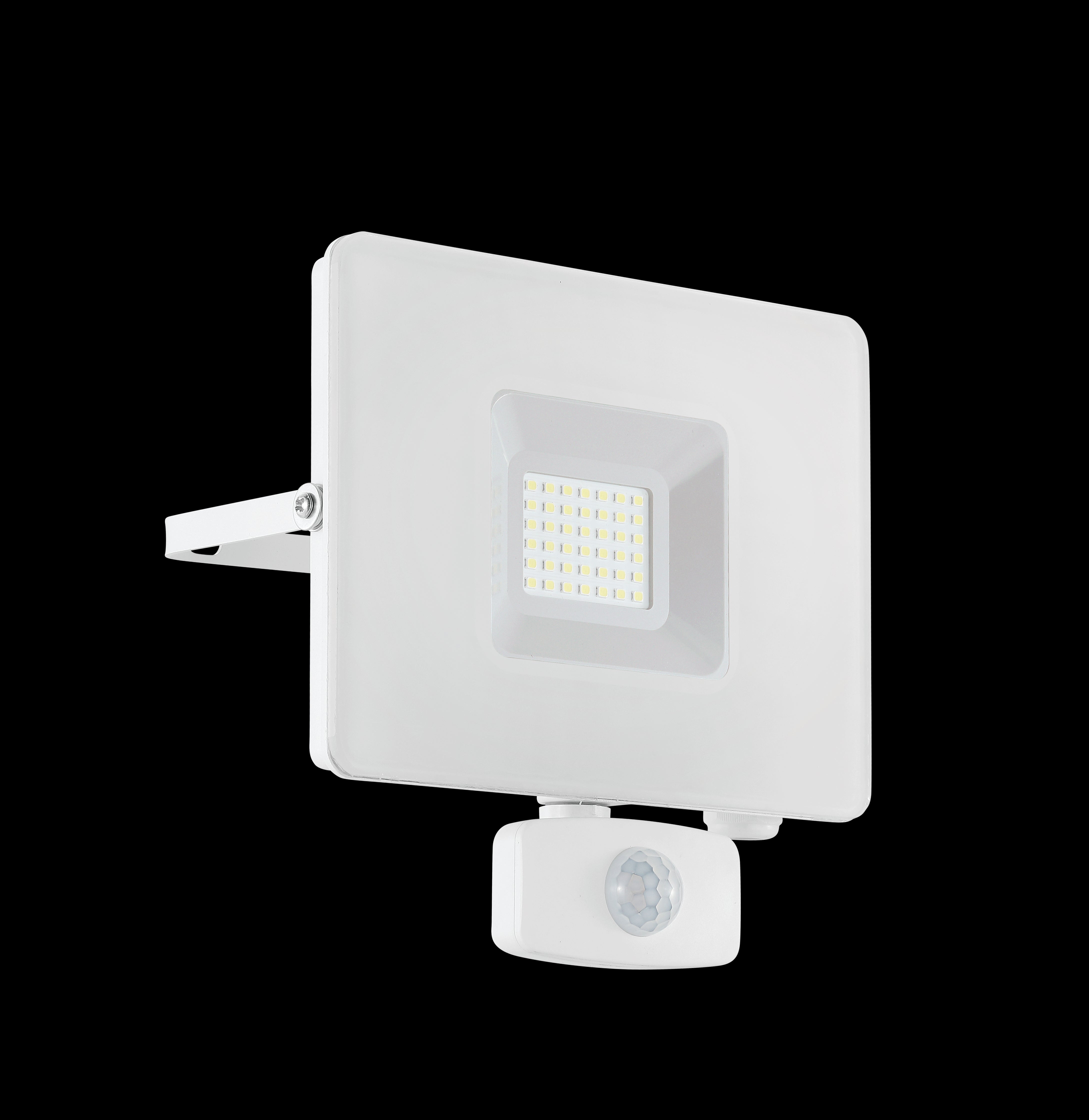 eglo faedo 3 ip44 white led pir outdoor flood light 31w living room image
