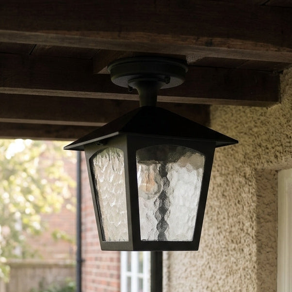 Elstead York Black Finish Outdoor Flush Lantern BL6A