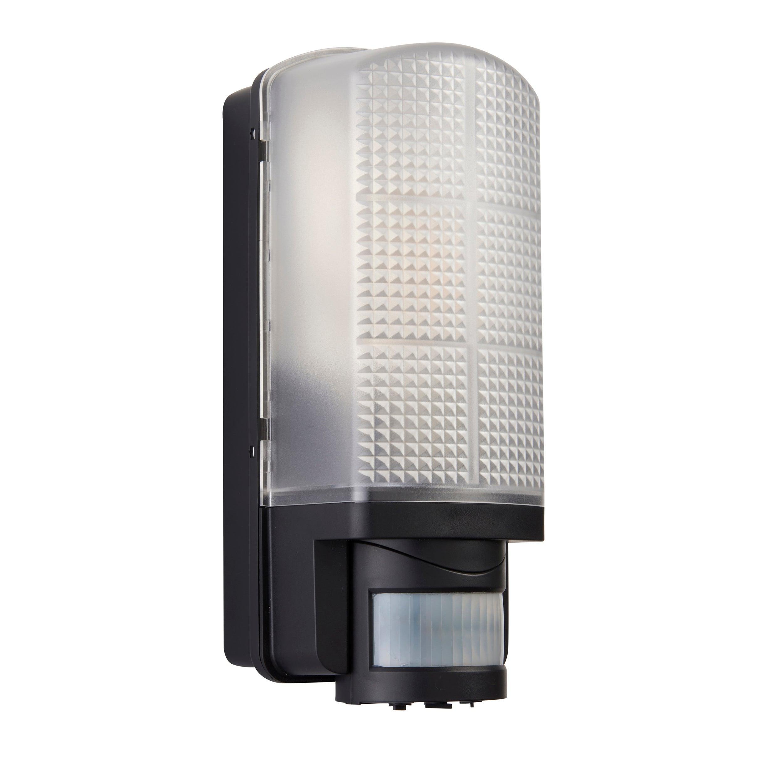 motion pir sensor outdoor black wall light ip44 60wby Saxby Lighting, close up image