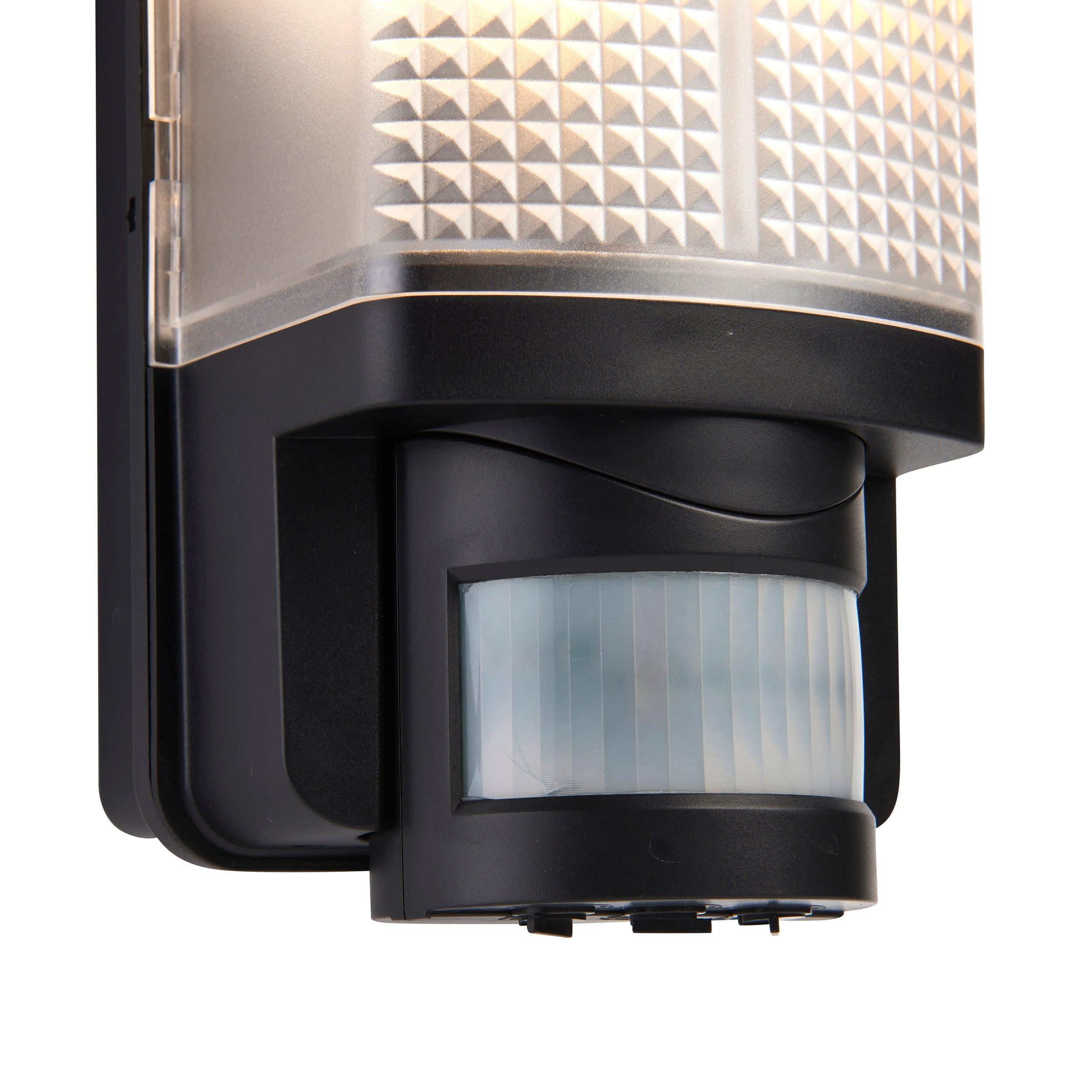 motion pir sensor outdoor black wall light ip44 60w by saxby lighting, close up image 114