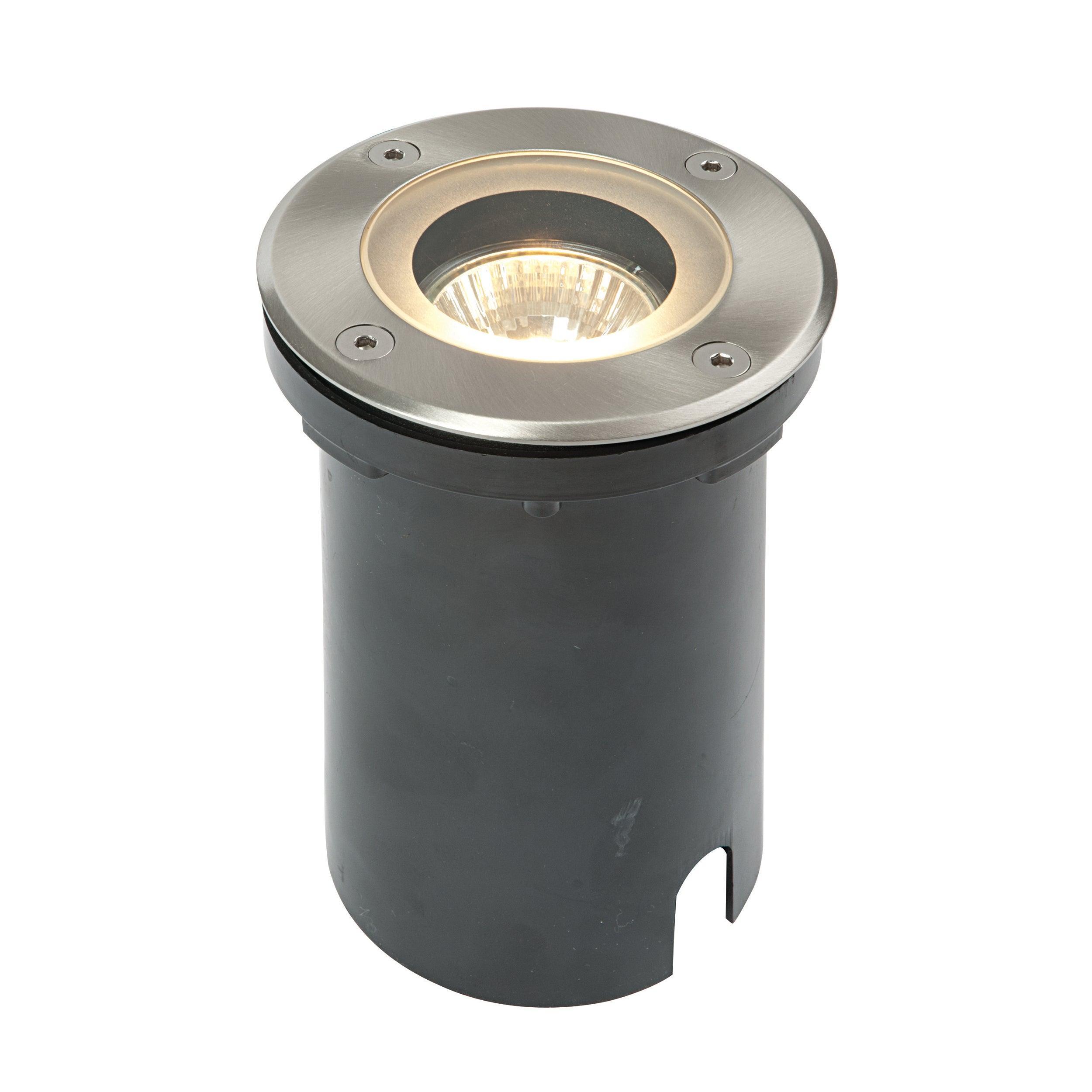 pillar round led decking light marine grade ip65 50wby Saxby Lighting, close up image