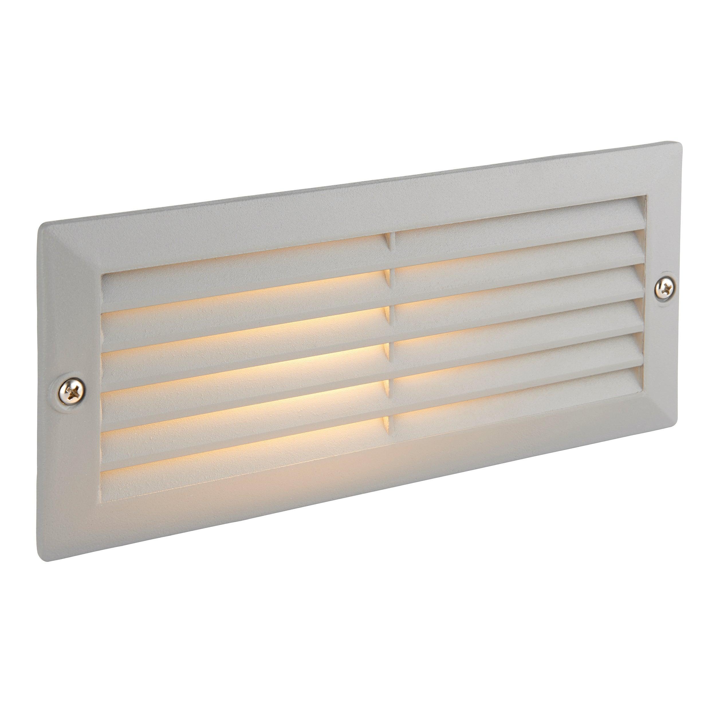 eco plain louvre grey brick light ip44 40w by saxby lighting, close up image 229