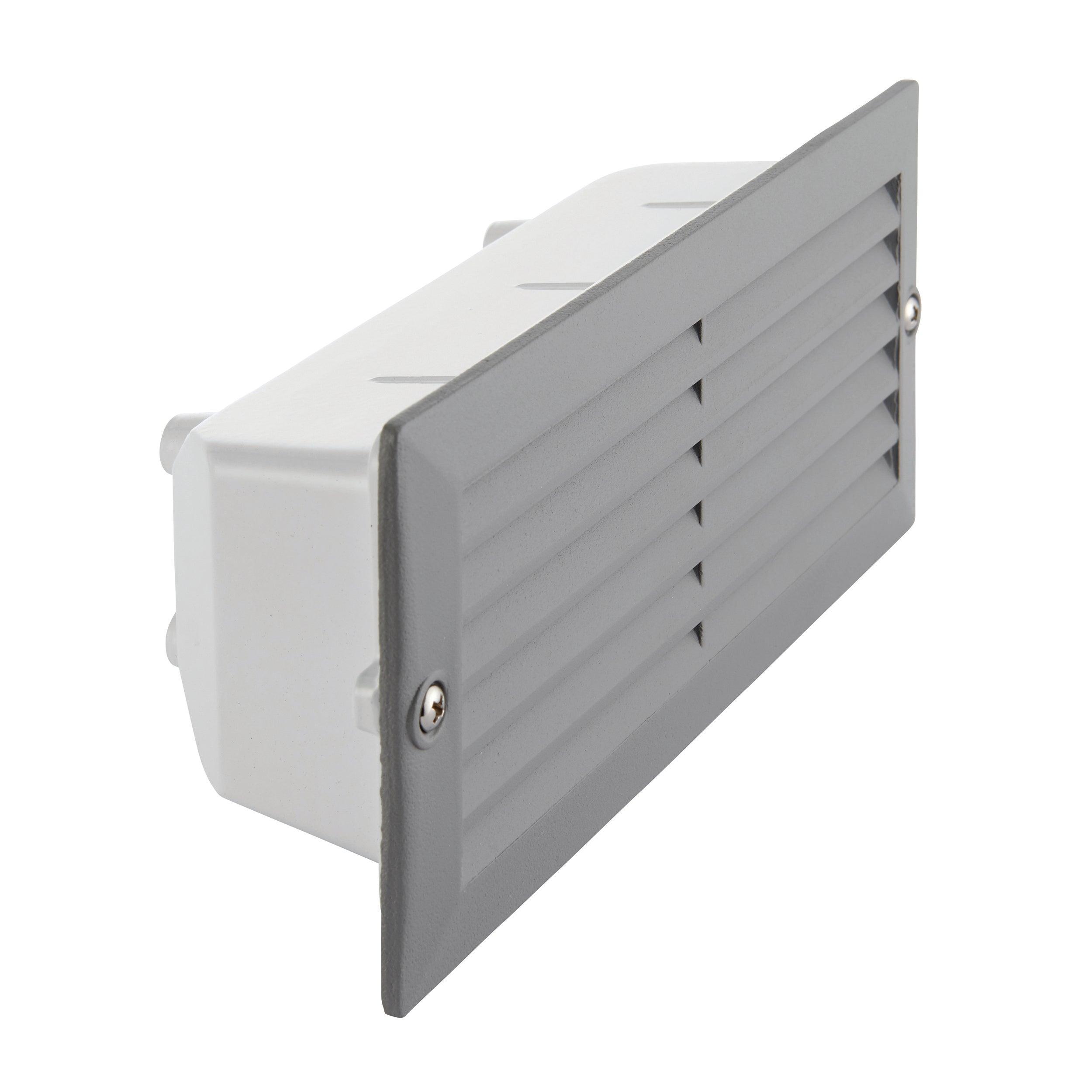 eco plain louvre grey brick light ip44 40w by saxby lighting, close up image 125