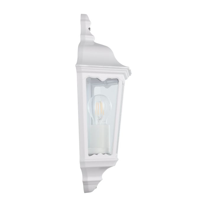 eglo navedo ip44 white half lantern outdoor wall light Kitchen Lighting Close Up