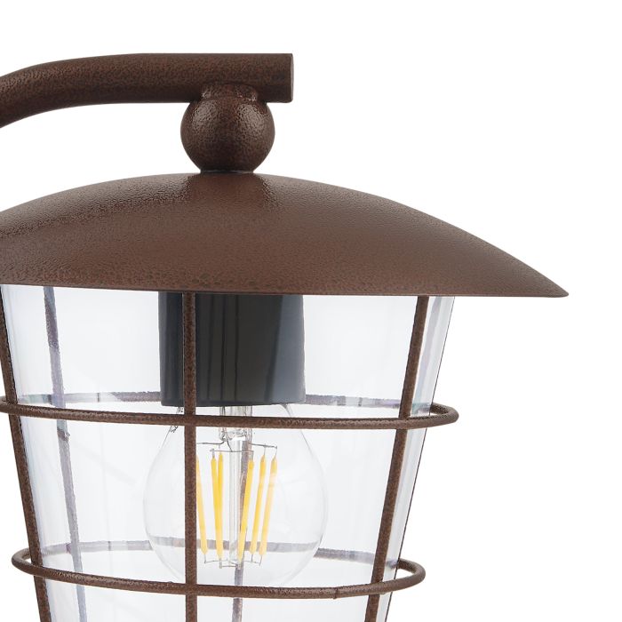 eglo pulfero 1 brown lantern style ip44 outdoor wall light hallway lighting