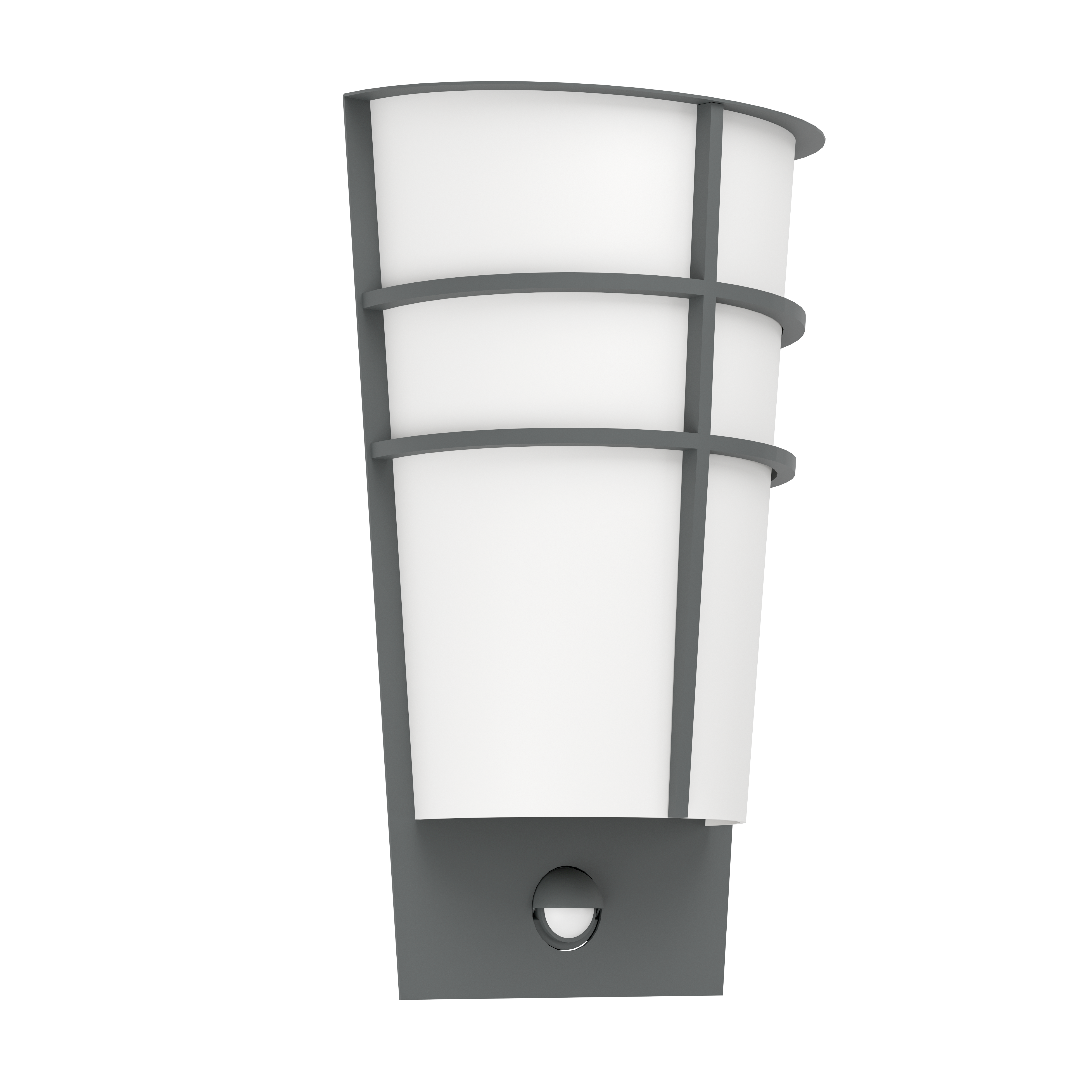 eglo breganzo 1 led grey pir outdoor wall light ip44 living room image