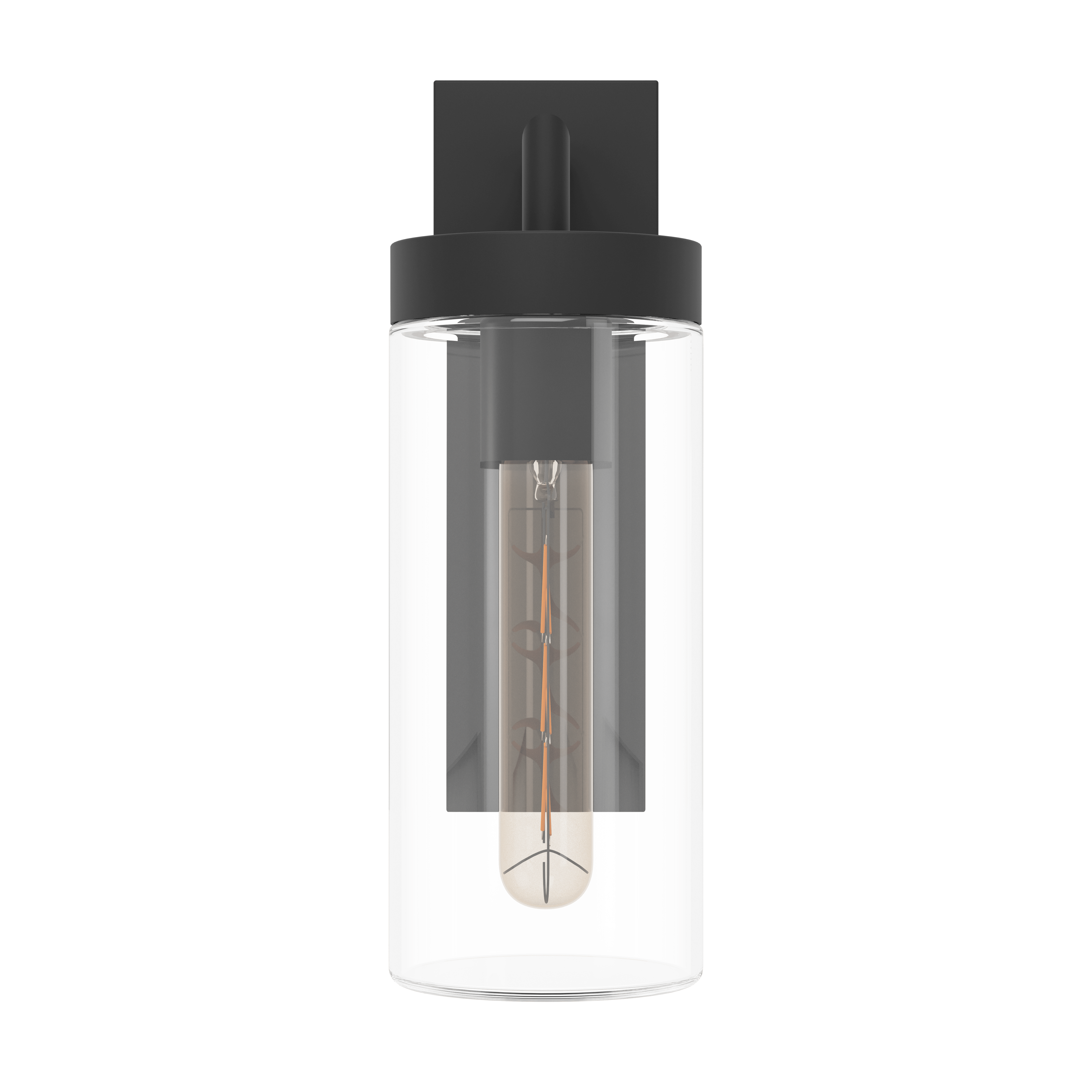 Eglo Bovolone IP44 Black Outdoor Wall Light - Glass Shade-clearance