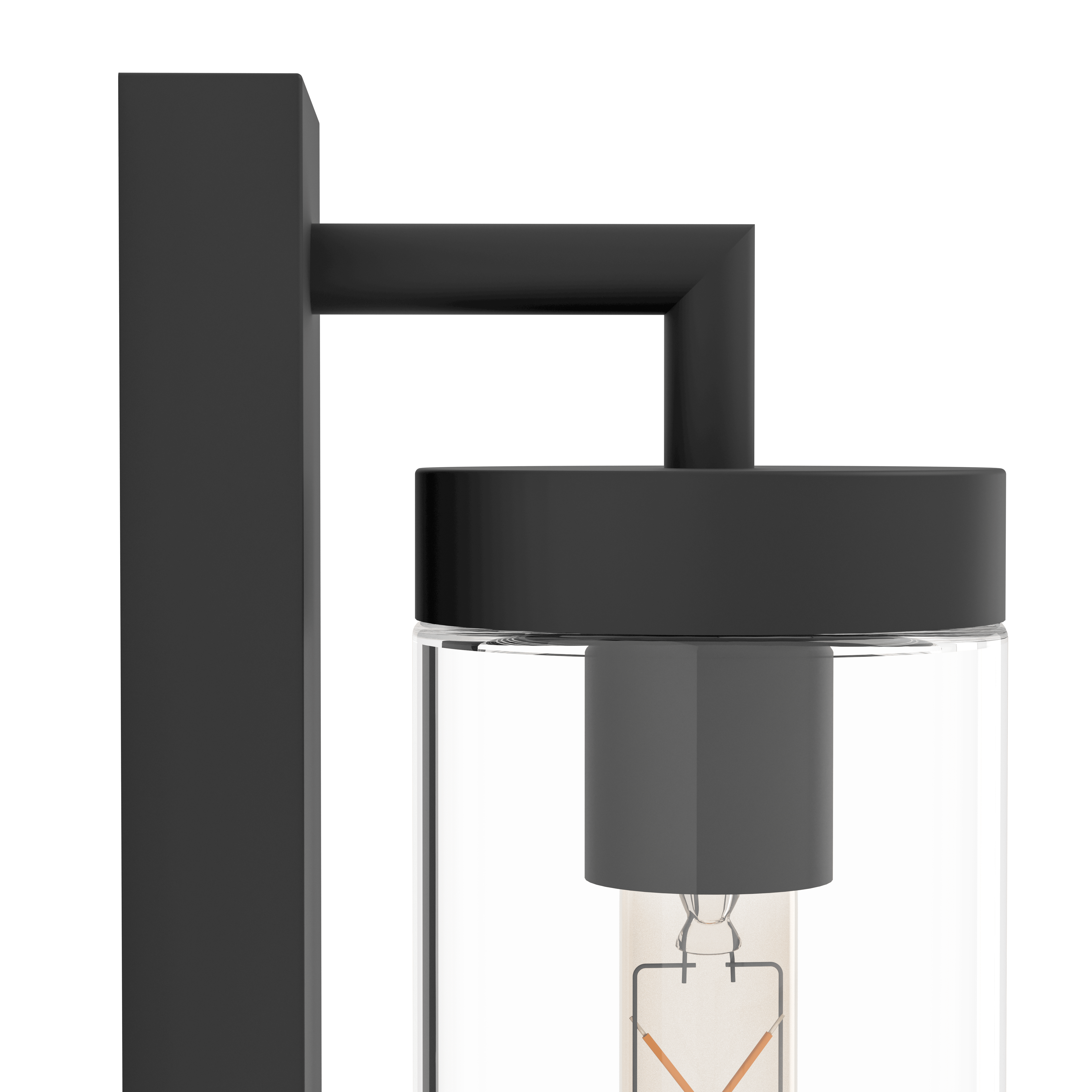 Eglo Bovolone IP44 Black Outdoor Wall Light - Glass Shade-clearance