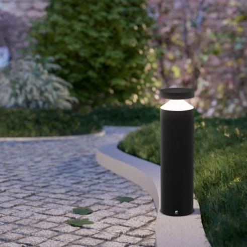 eglo melzo ip65 black led pedestal light living room image