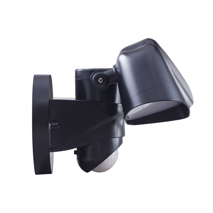 eglo pagino black led outdoor pir twin security spotlight light Hallway Lighting Close up