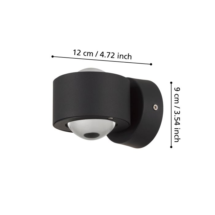 Eglo Treviolo Black Up & Down LED Outdoor Wall Light - IP44