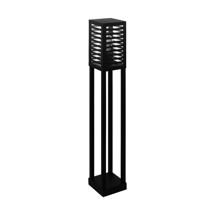 eglo alamonte 3 black cuboid bollard pathway ip44 outdoor light living room image