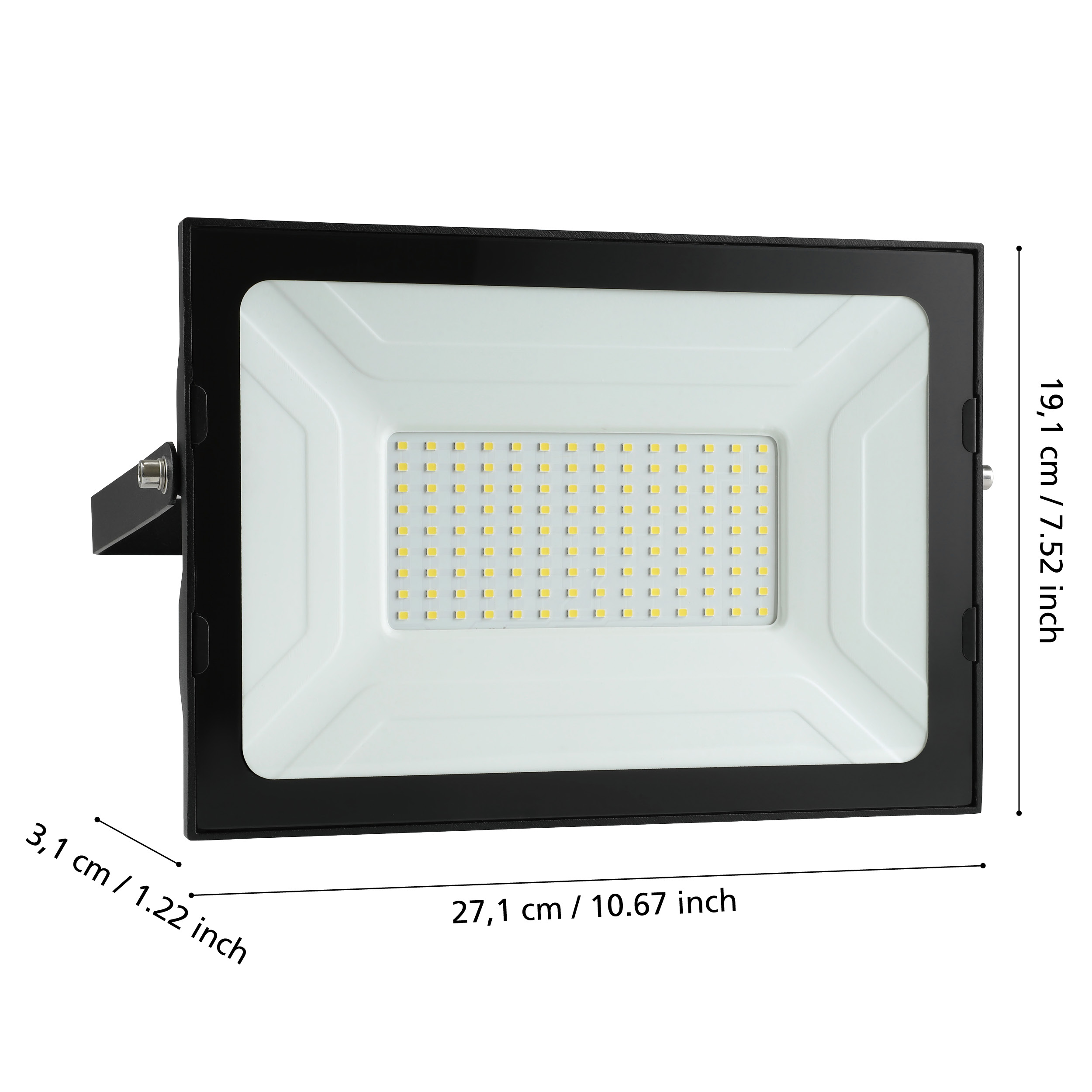 eglo faedo 3 black outdoor flood light ip65 living room close up