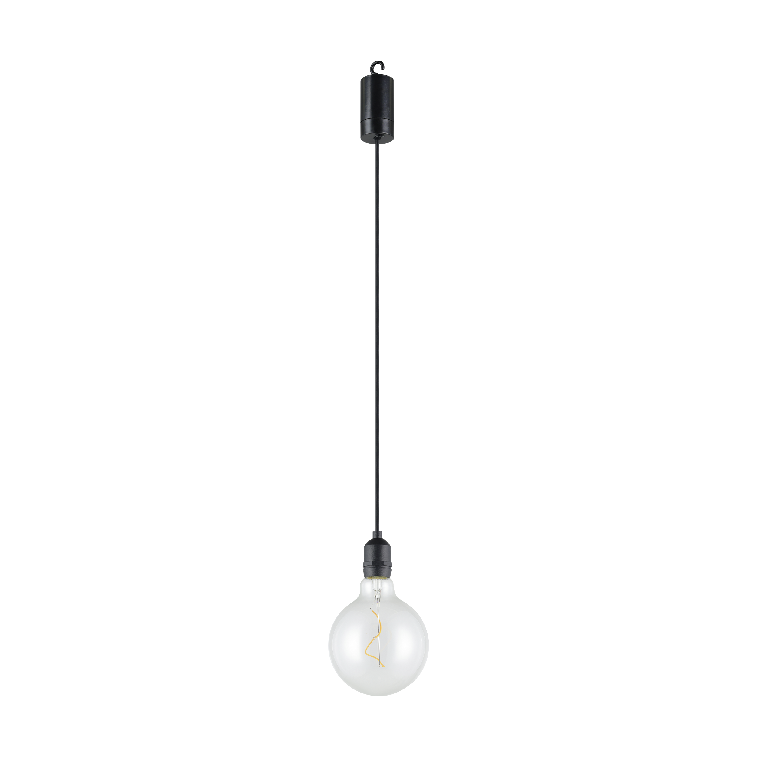 Eglo Vignanello Battery Operated IP44 Black LED Cable Pendant - Clear