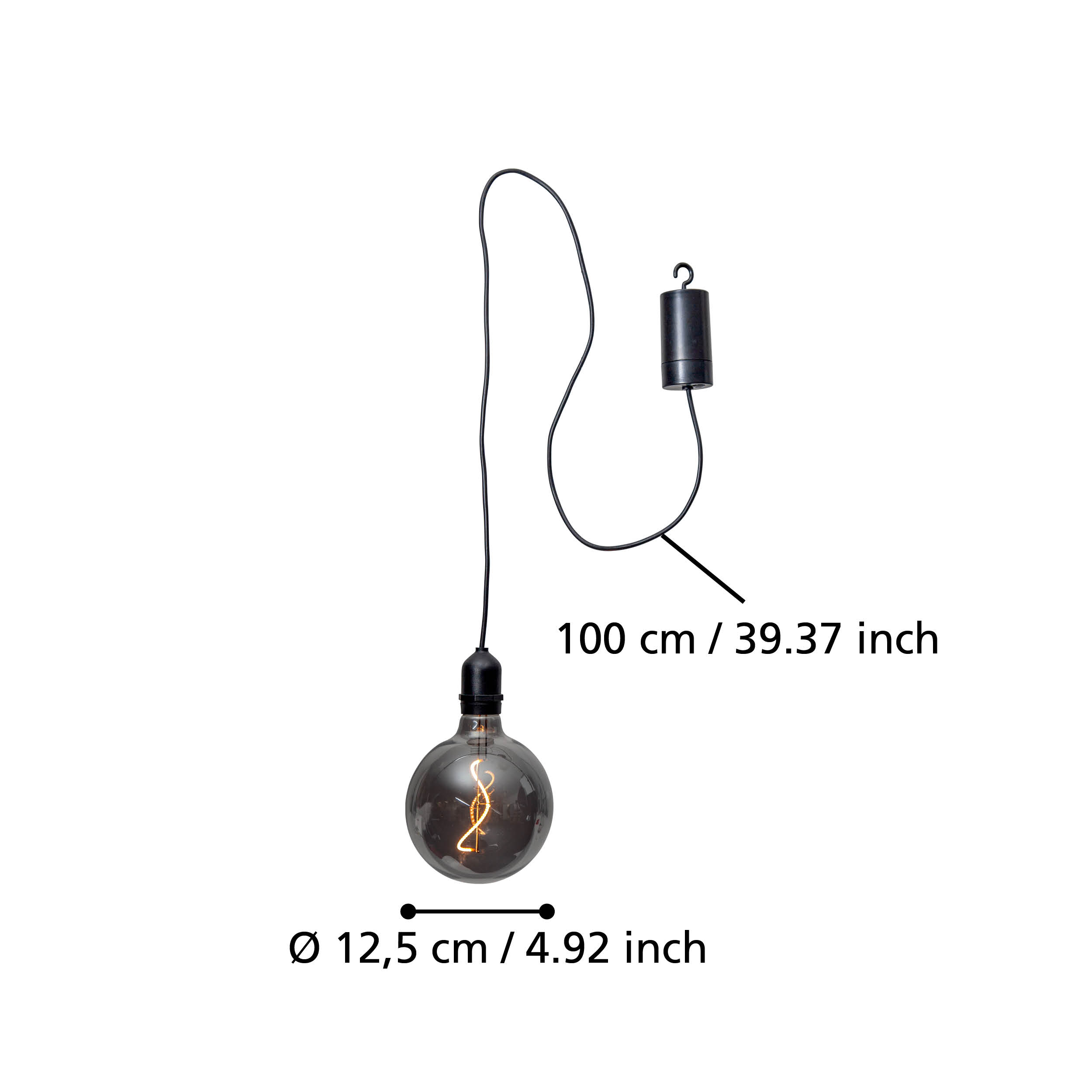 Eglo Vignanello Battery Operated IP44 Black LED Cable Pendant